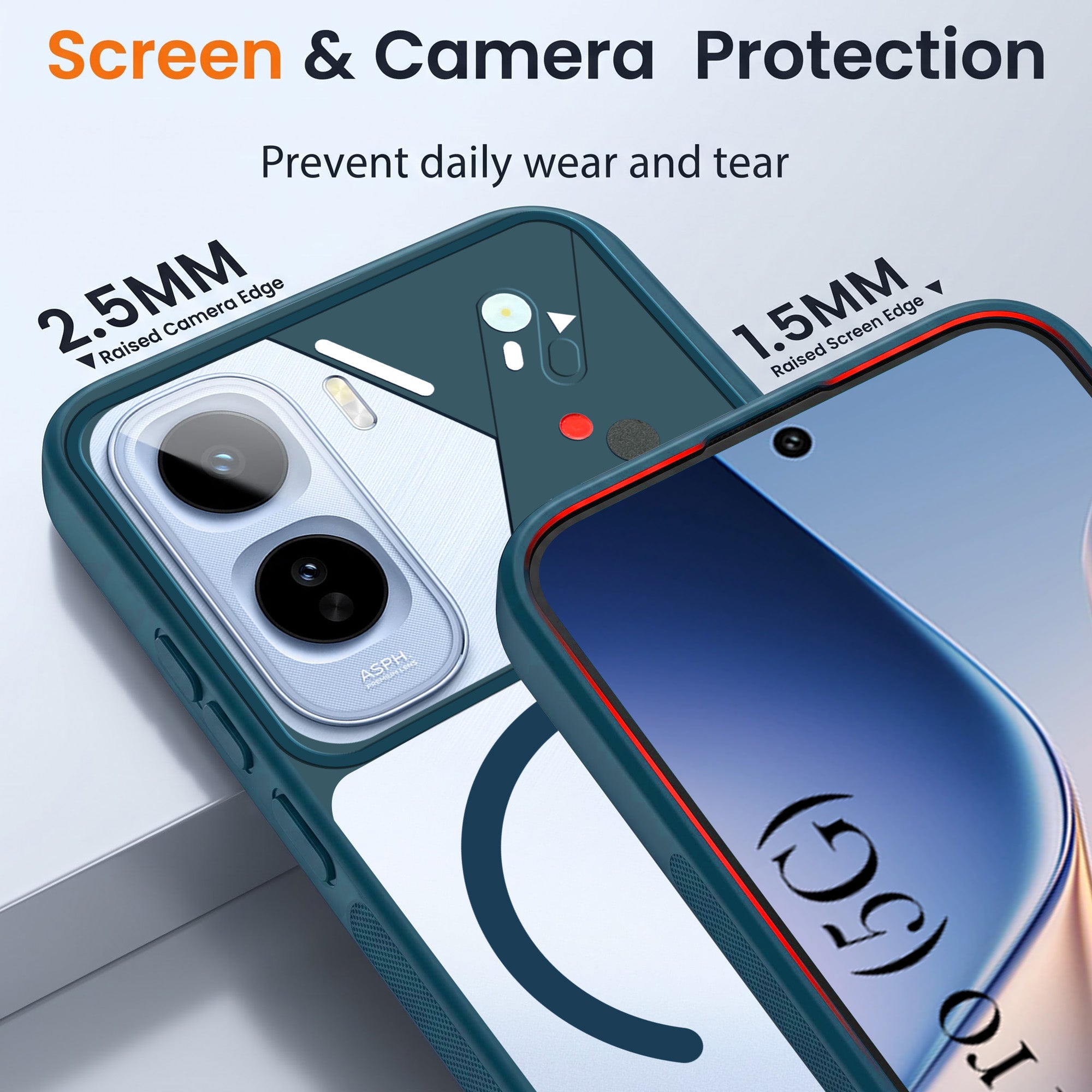 For Vivo T5 Pro 5G Back Cover Case Lifetime Anti-Yellow Clear (Camera Protection | Side Grip | Wireless MagSafe Compatible)