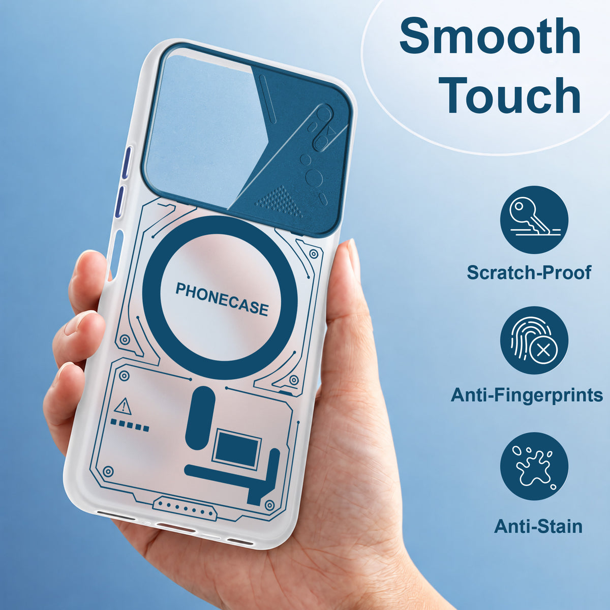 For Poco C81 5G Metallic Back Cover Case (Metallic Camera Protection & Buttons | Translucent Milky Shade | Hard Polycarbonate)