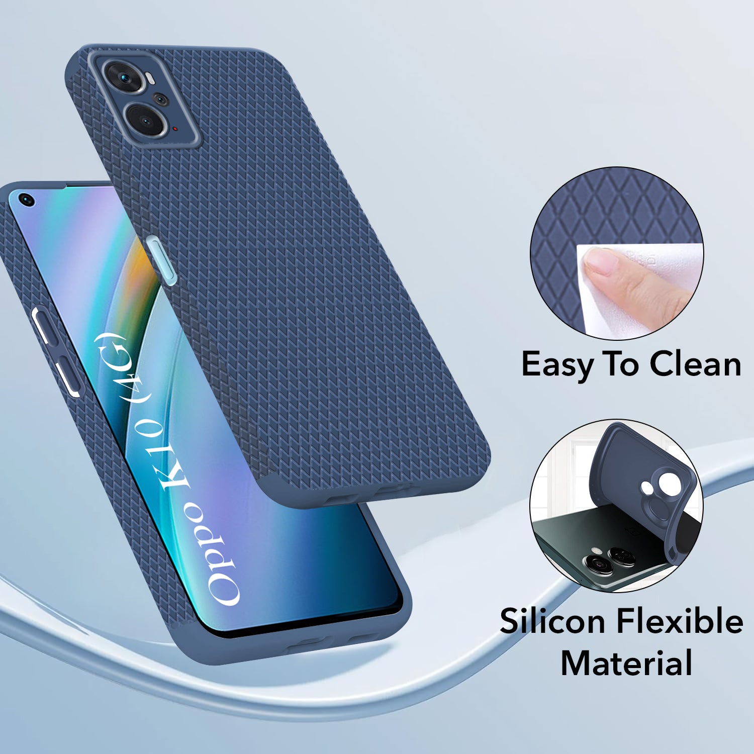 For Oppo K10 Back Cover Case (Liquid Silicone | Side Grip | Camera Protection)