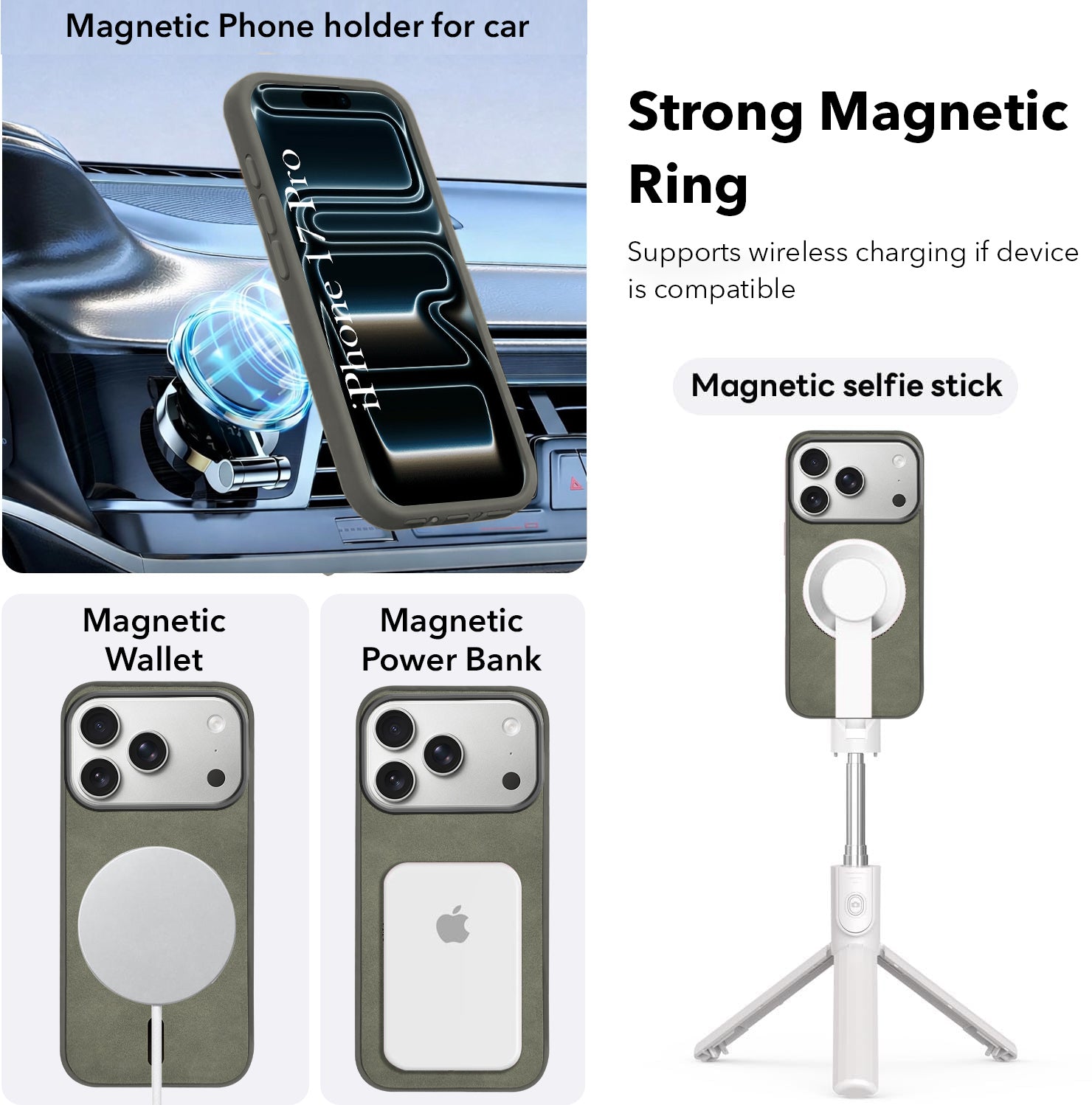 For Apple iPhone 17 Pro Back Cover Case Leather Finish (MagSafe Compatible Wireless Charging | Soft Touch | Camera Bump Protection)