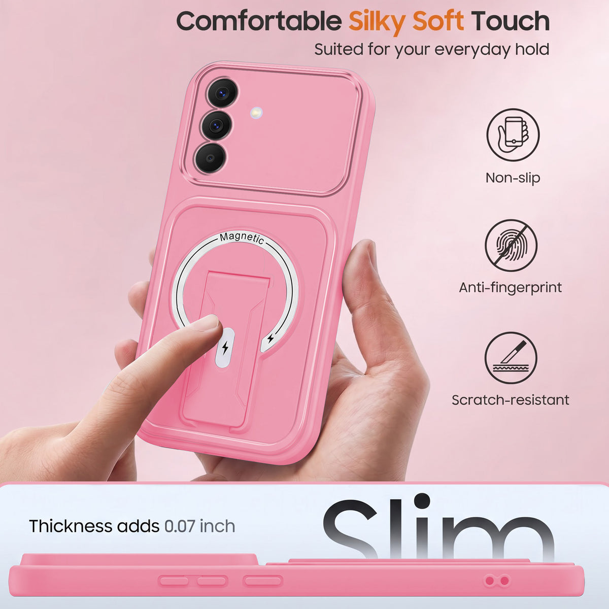 For Samsung Galaxy A57 5G Back Case Cover Metallic (Hybrid Armor Kickstand | MagSafe Compatible | Camera Protection Shockproof)