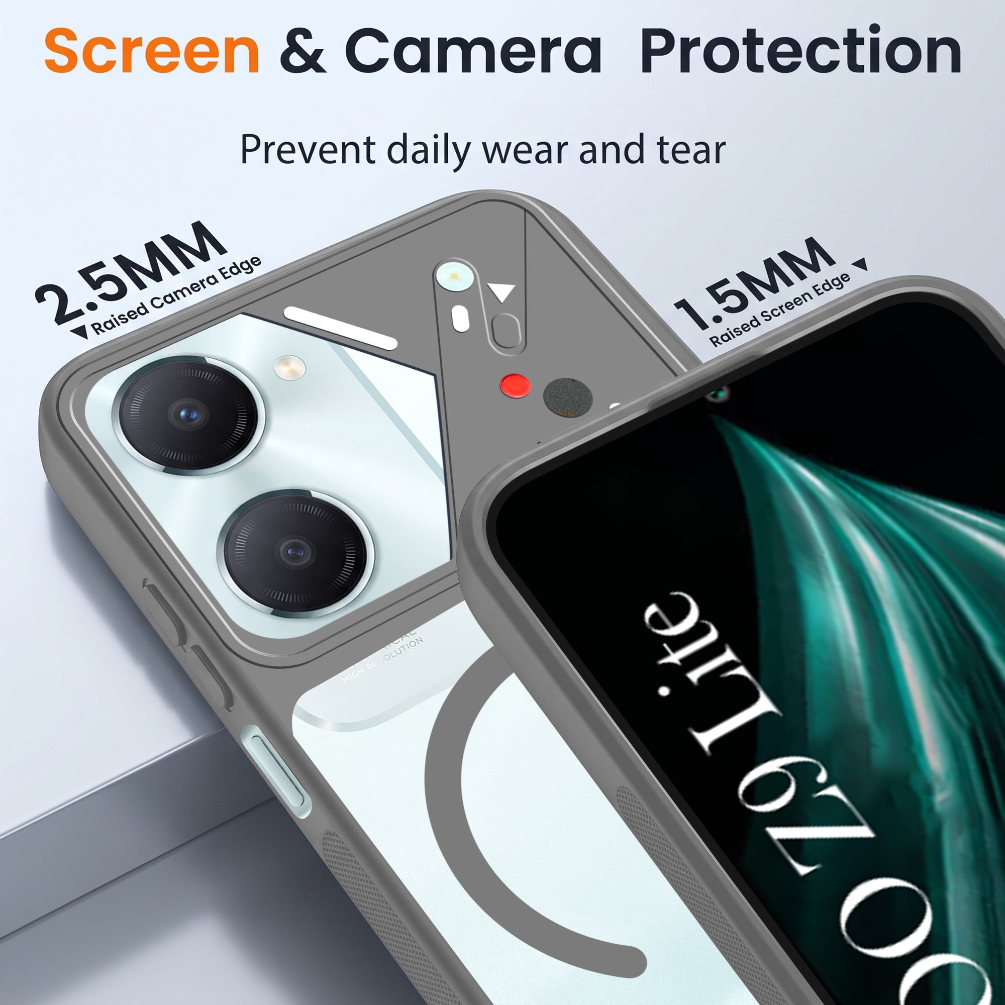 For Vivo iQOO Z9 Lite 5G Back Cover Case Lifetime Anti-Yellow Clear (Camera Protection | Side Grip | Wireless MagSafe Compatible)