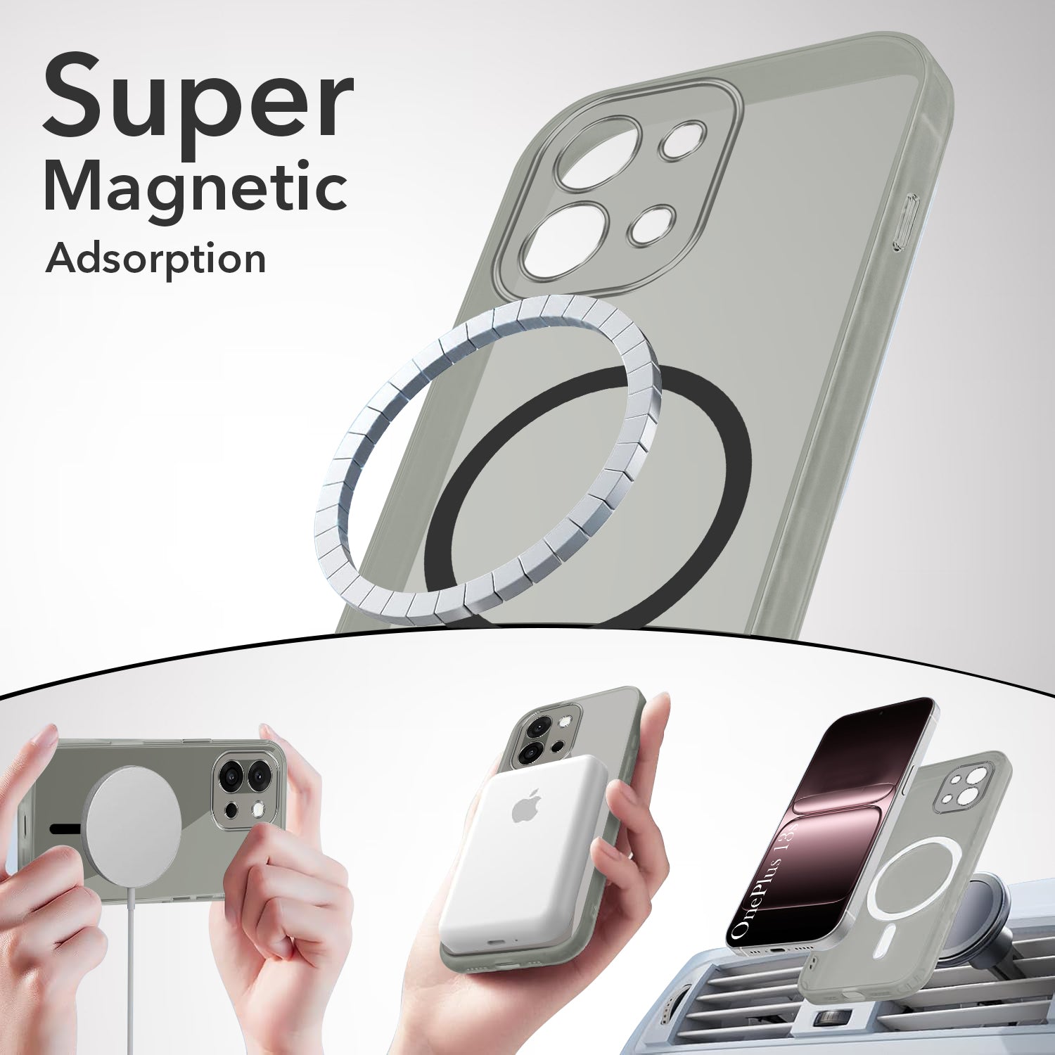 For OnePlus 13S Back Cover Case Lifetime Anti-Yellow MagSafe Compatible Clear (Sleek Hard Crystal | Shockproof and Camera Protection)