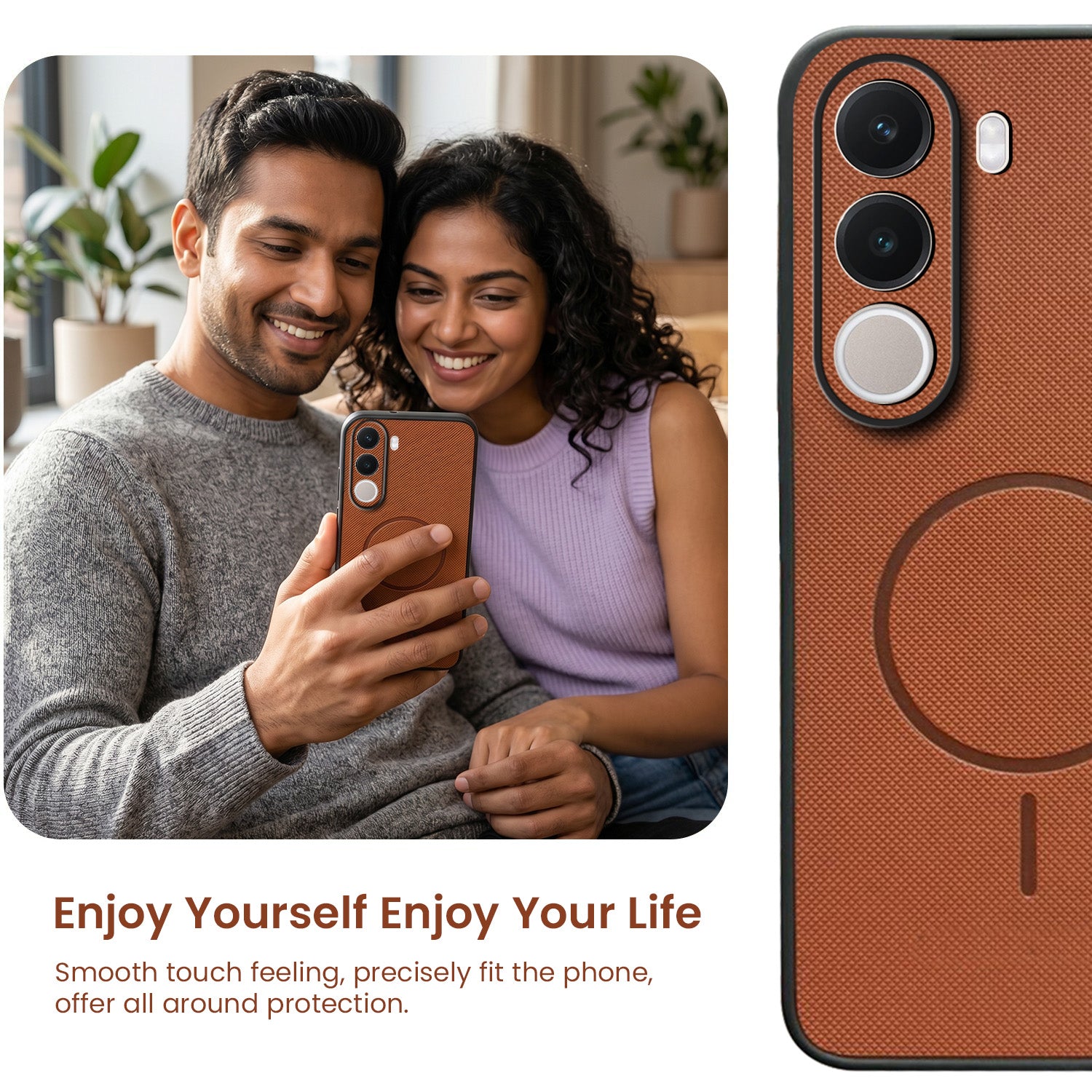 For Realme C100X Back Cover Case PU Leather (Texture Grip Design | Professional Minimalist | Camera Protection | Soft and Flexible)