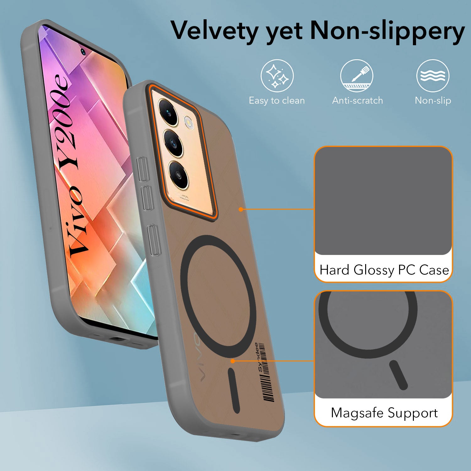 For Vivo Y200e Back Cover Case (Soft Touch | Camera Bump Protection | MagSafe Compatible | Matte Finish)