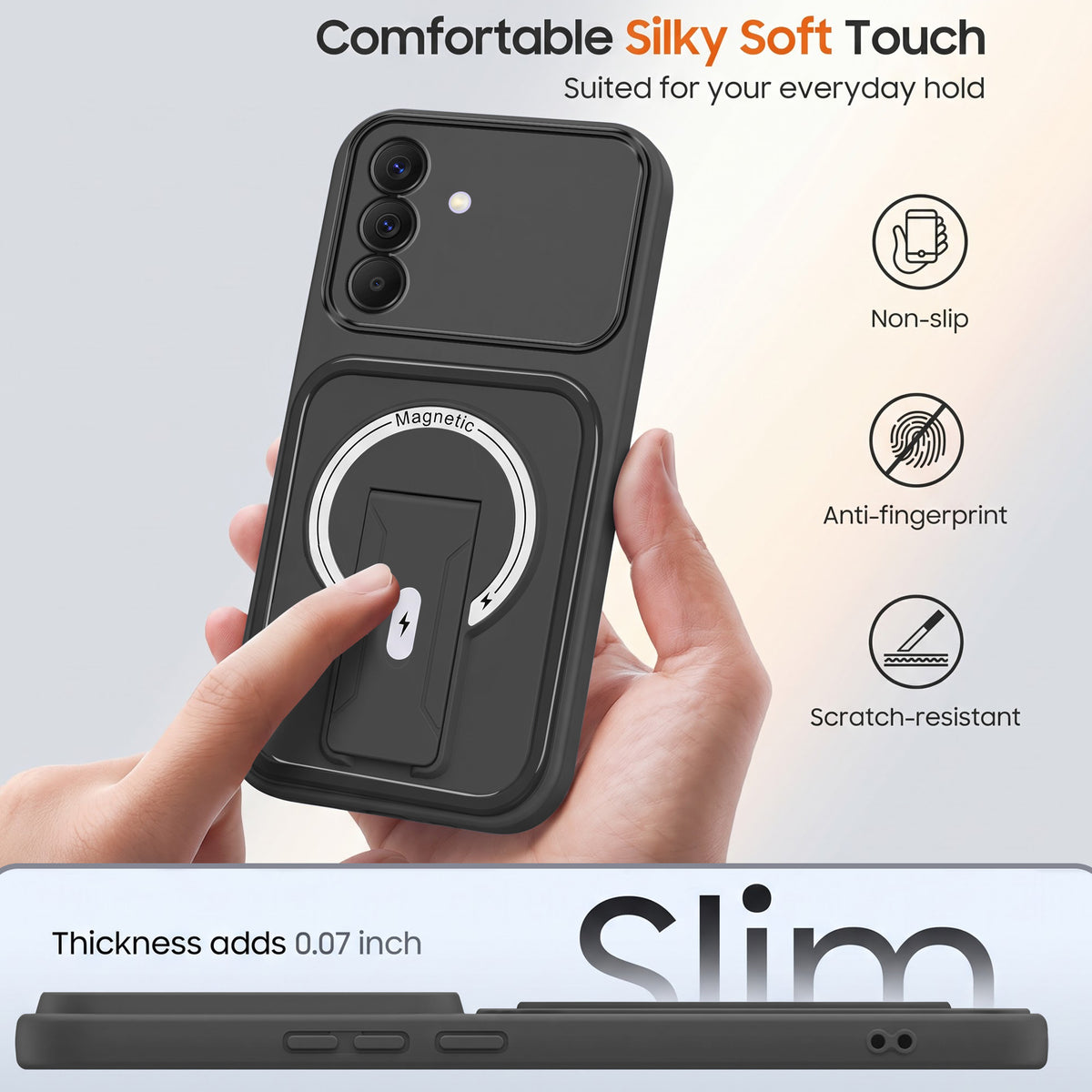 For Samsung Galaxy A57 5G Back Case Cover Metallic (Hybrid Armor Kickstand | MagSafe Compatible | Camera Protection Shockproof)