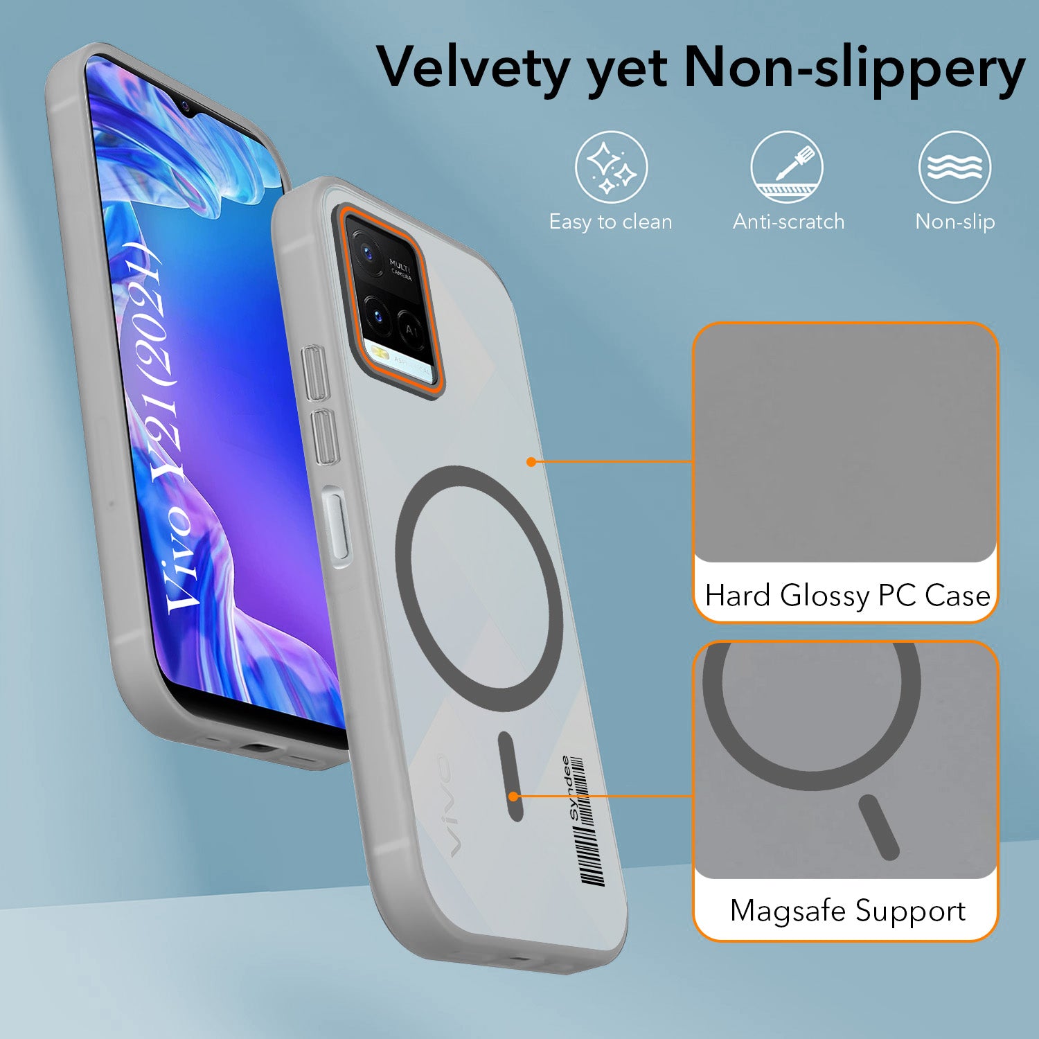 For Vivo Y21 2021 Back Cover Case (Soft Touch | Camera Bump Protection | MagSafe Compatible | Matte Finish)