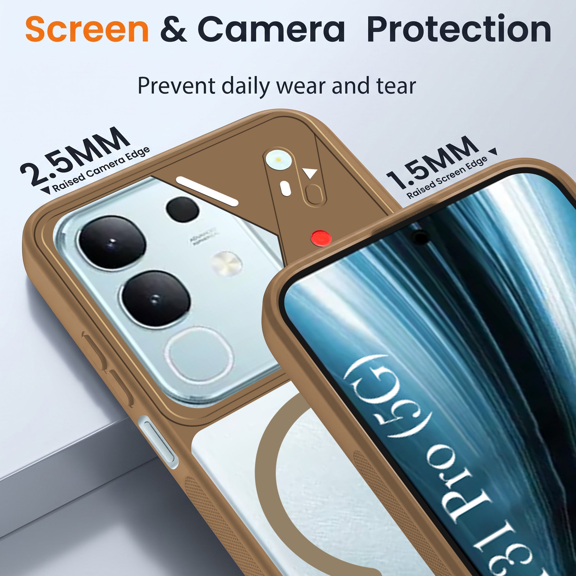 For Vivo T4x | Vivo Y31 Pro Back Cover Case Lifetime Anti-Yellow Clear (Camera Protection | Side Grip | Wireless MagSafe Compatible)