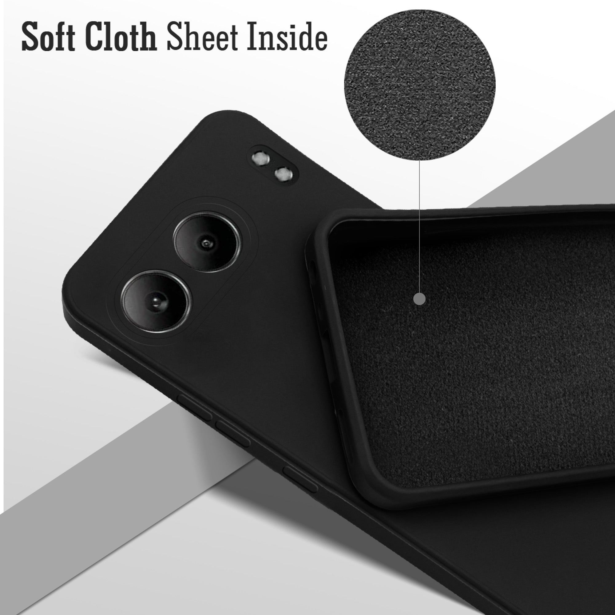For Oneplus Nord 4 Back Cover Case (Matte Finish Silicone with Inside Fiber Cloth |Black)