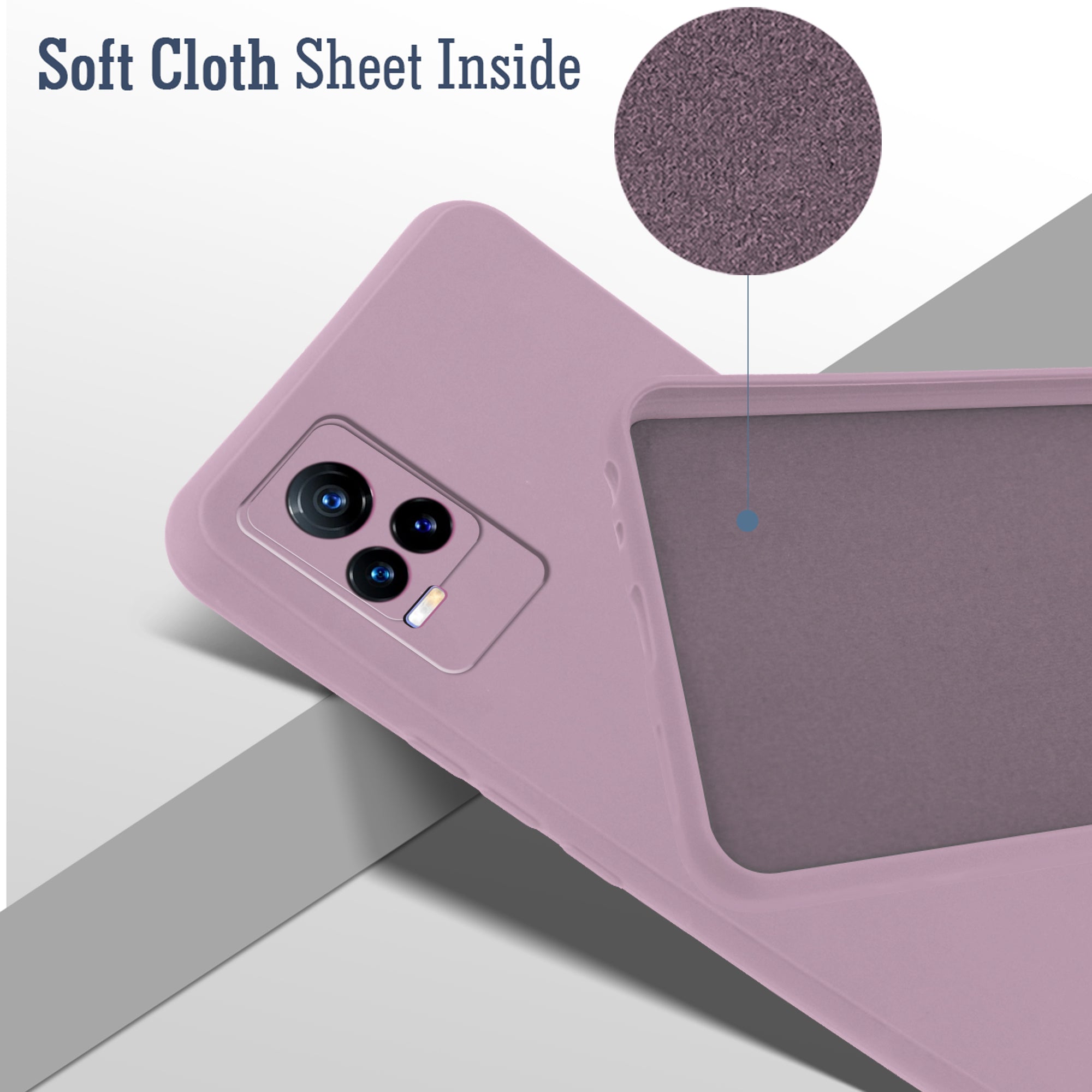 For Vivo Y73 Back Cover Case ( Matte Finish Silicone with Inside Fiber cloth)