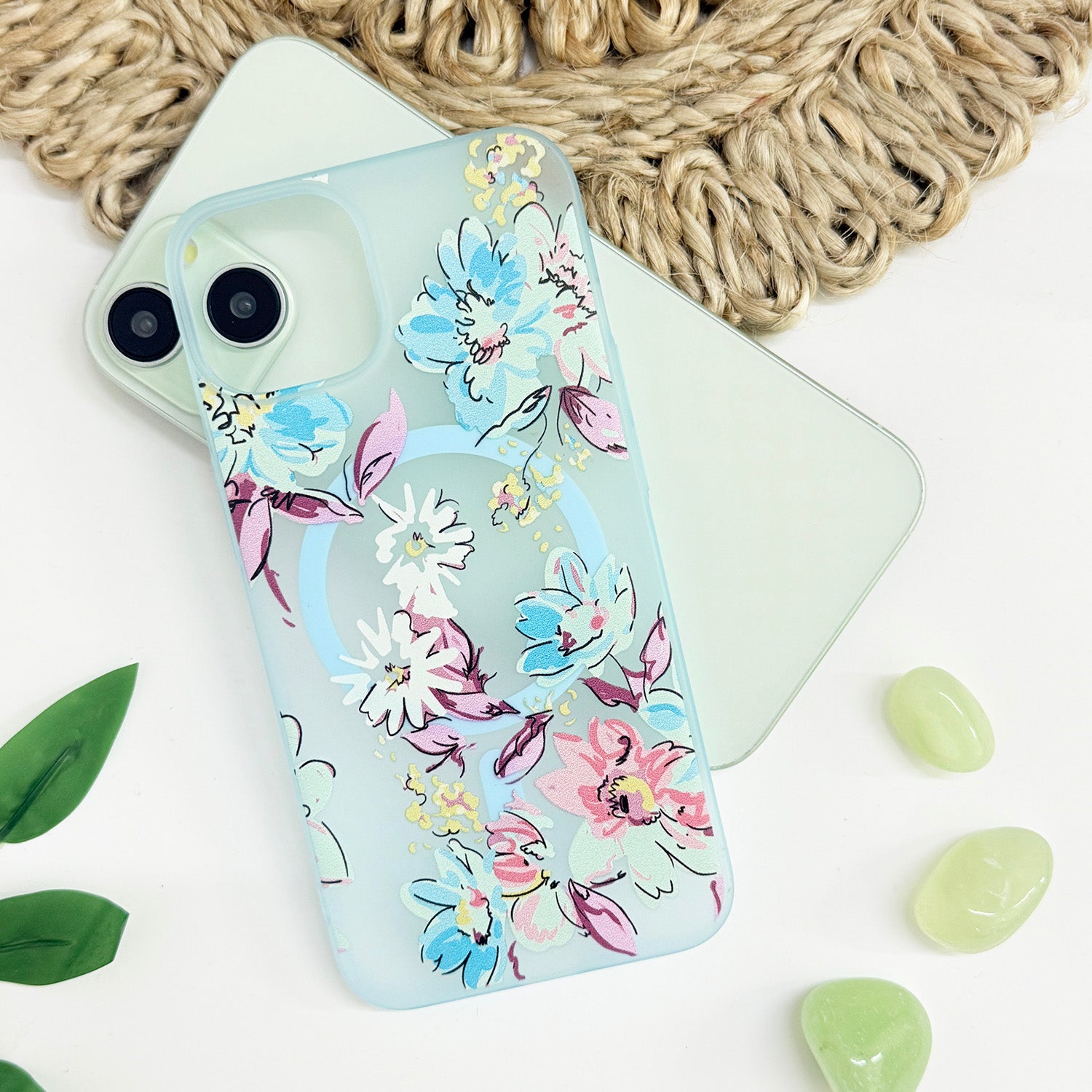 For Samsung Galaxy S25 Back Cover Case (Cute Floral Design | Flower Print for Girls | MagSafe Compatible Wireless Charging)