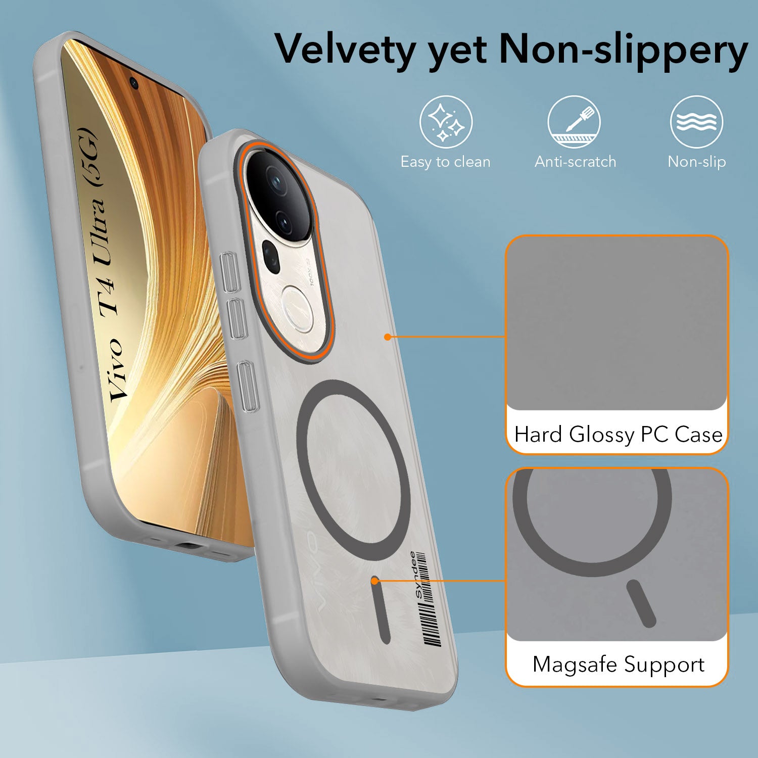 For Vivo T4 Ultra Back Cover Case (Soft Touch | Camera Bump Protection | MagSafe Compatible | Matte Finish)