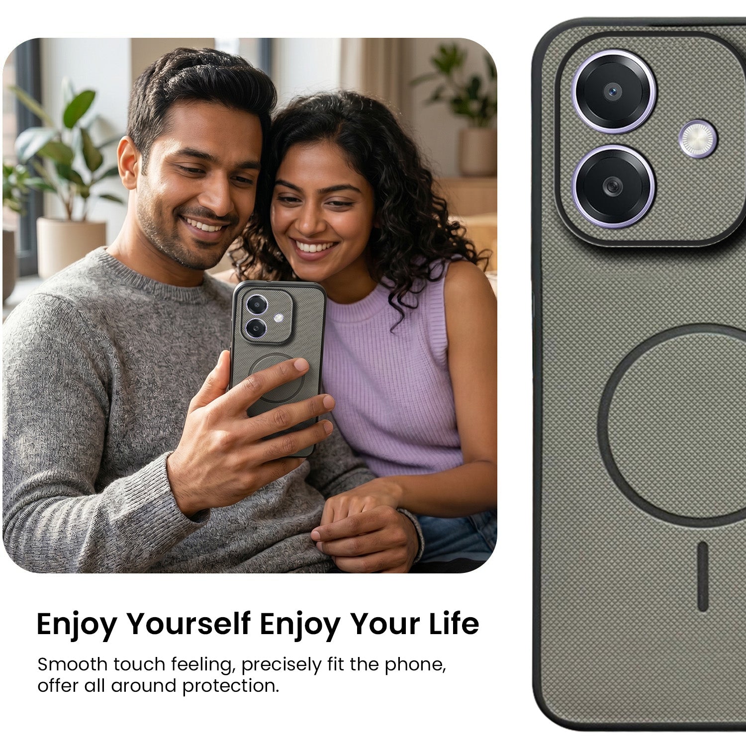 For Oppo A3X (4G/5G) | Oppo A3 5G Back Cover Case PU Leather (Texture Grip Design | Professional Minimalist | Camera Protection | Soft and Flexible)