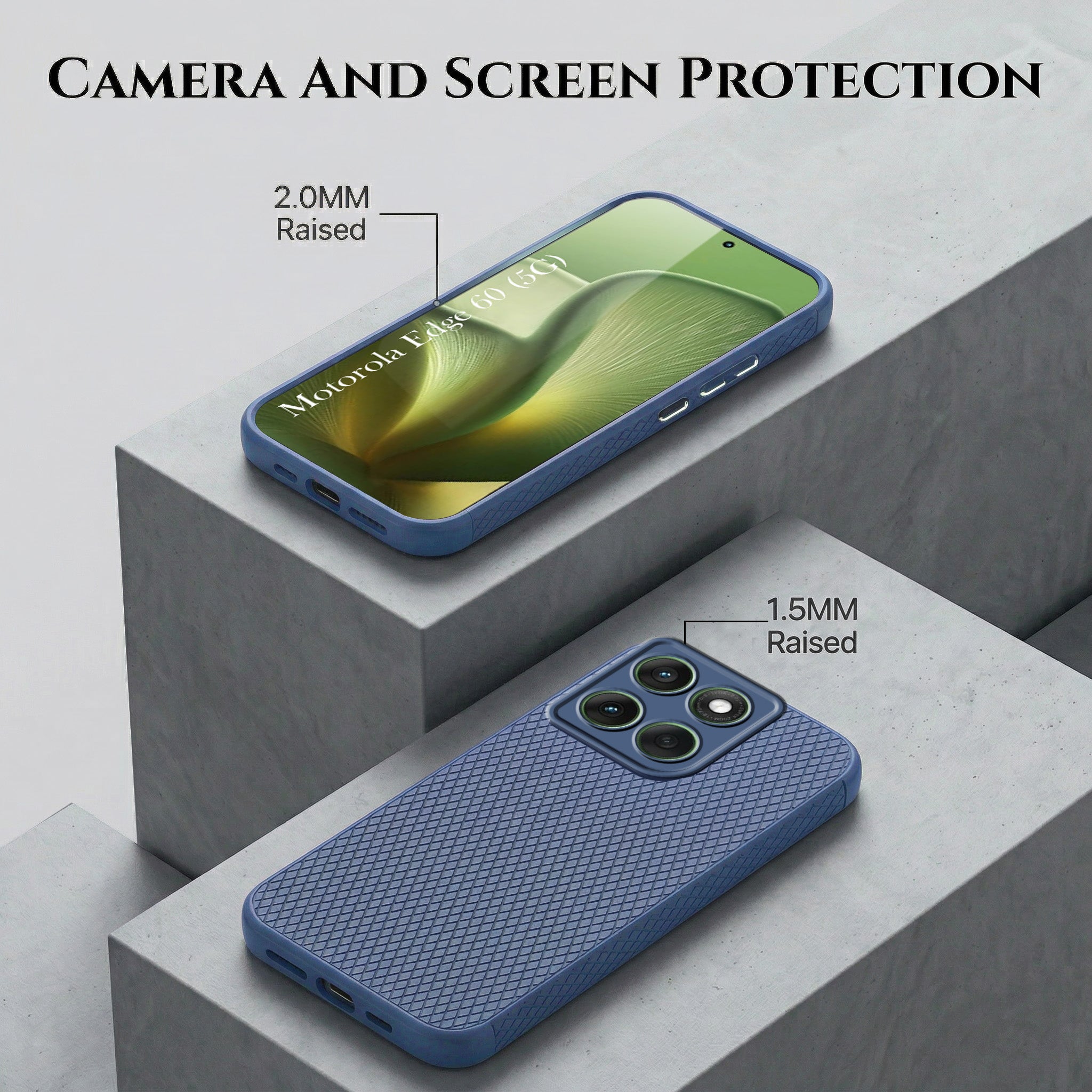 For Motorola Moto Edge 60 Combo with Back Cover and 9H Tempered Glass (Liquid Silicone | Camera Protection | Oleophobic Coating Screen Glass)