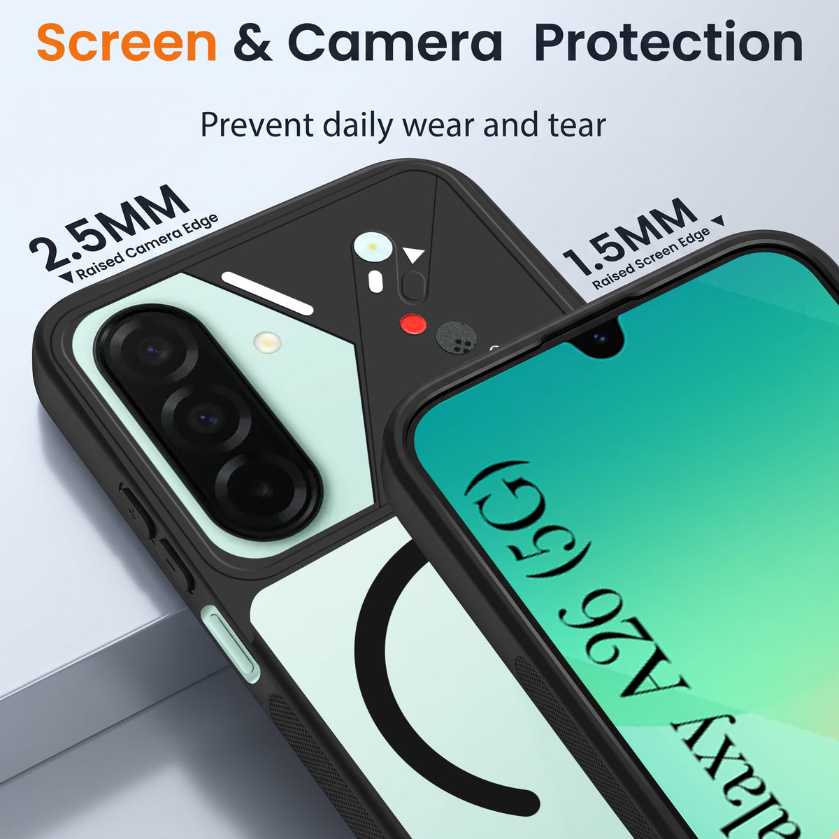 For Samsung Galaxy A26 5G Back Cover Case Lifetime Anti-Yellow Clear (Camera Protection | Side Grip | Wireless MagSafe Compatible)