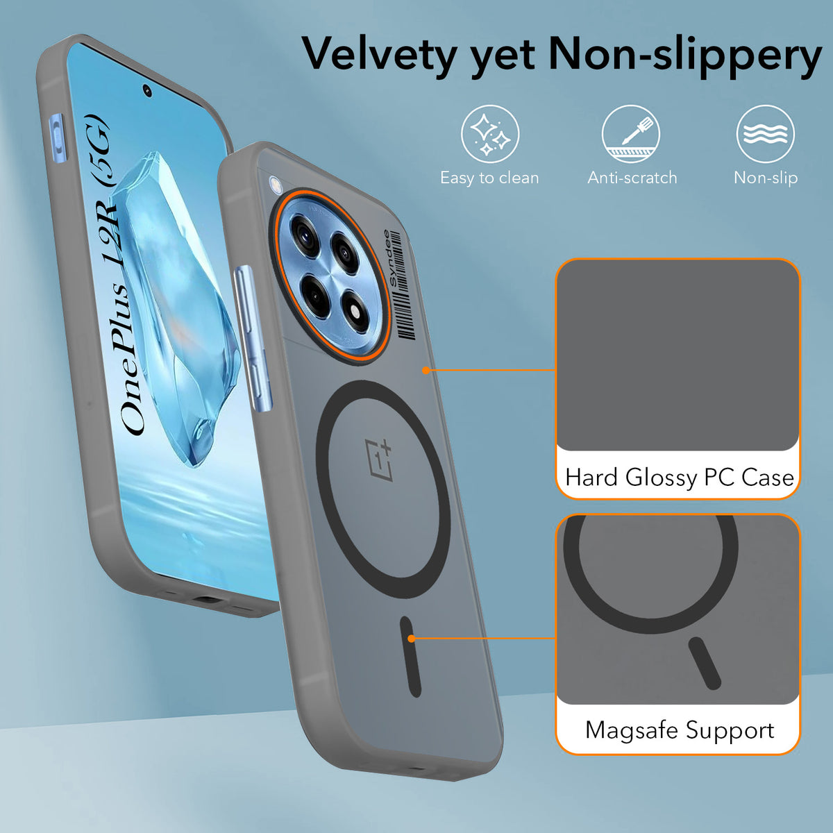 For OnePlus 12R 5G Back Cover Case (Soft Touch | Camera Bump Protection | MagSafe Compatible | Matte Finish)