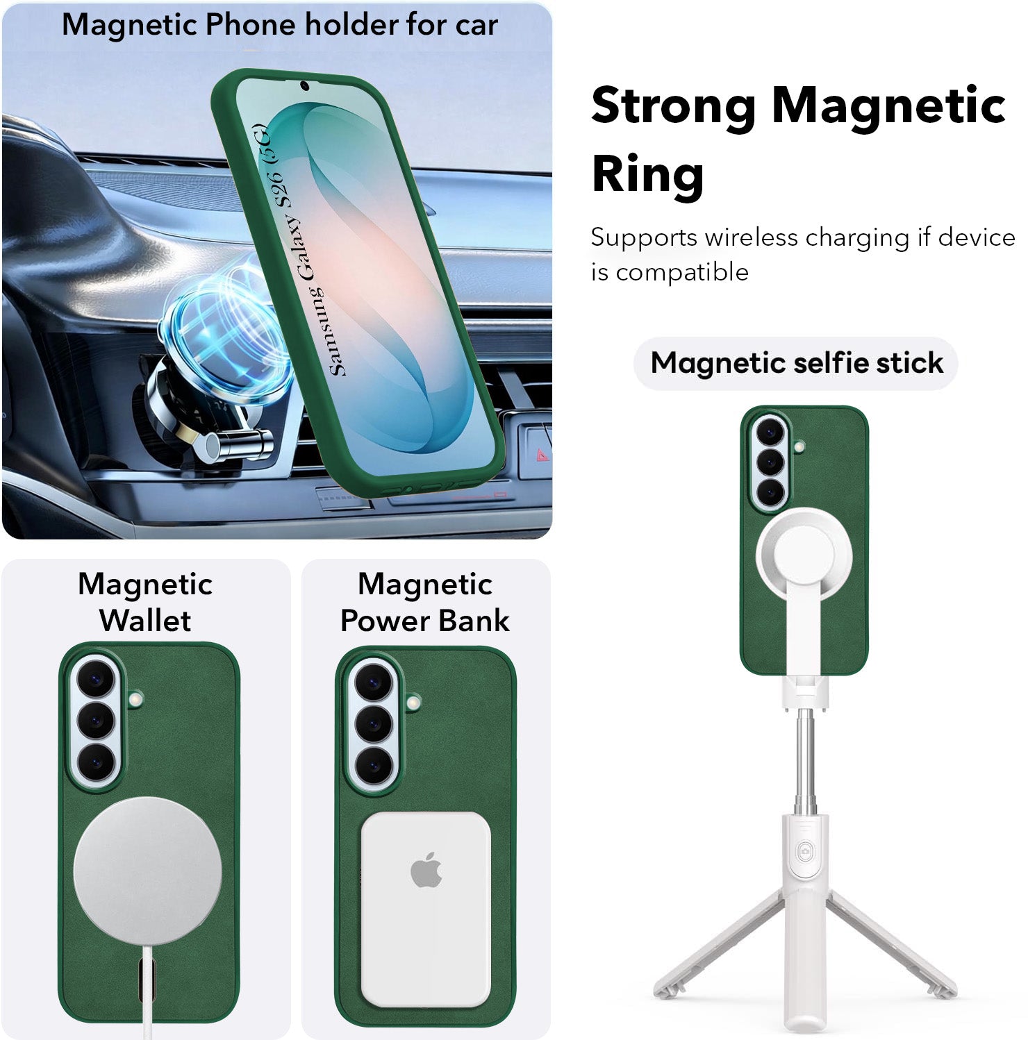For Samsung Galaxy S26 5G Back Cover Case Leather Finish (MagSafe Compatible Wireless Charging | Soft Touch | Camera Bump Protection)