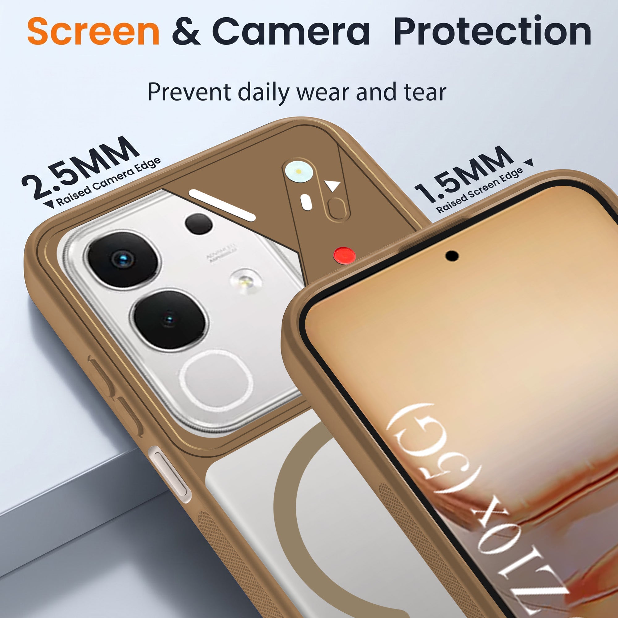 For Vivo iQOO Z10x Back Cover Case Lifetime Anti-Yellow Clear (Camera Protection | Side Grip | Wireless MagSafe Compatible)