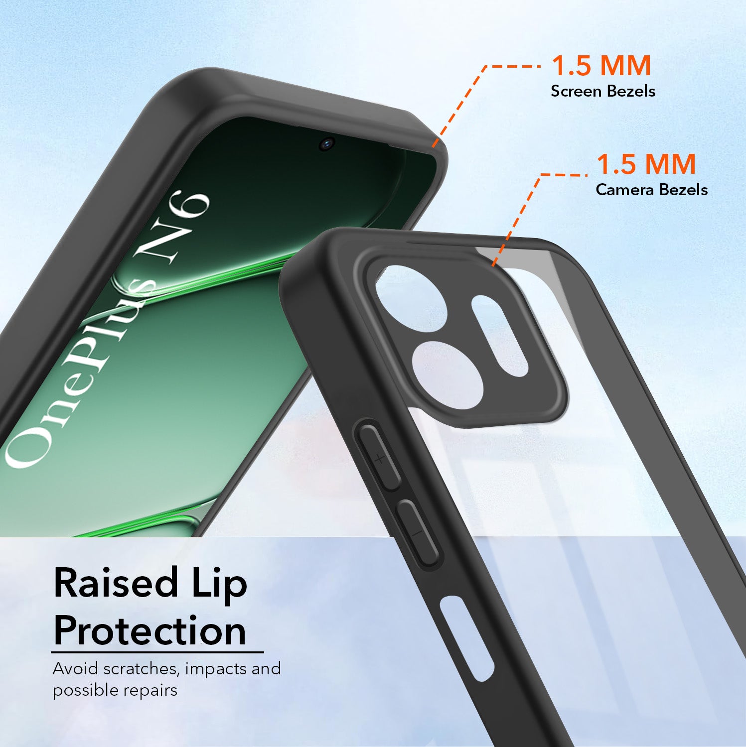 For OnePlus N6 (Combo with Back Cover and 9H Tempered Glass (Lifetime Anti-Yellow | Crystal Clear Shockproof | Oleophobic Coating Screen Glass)