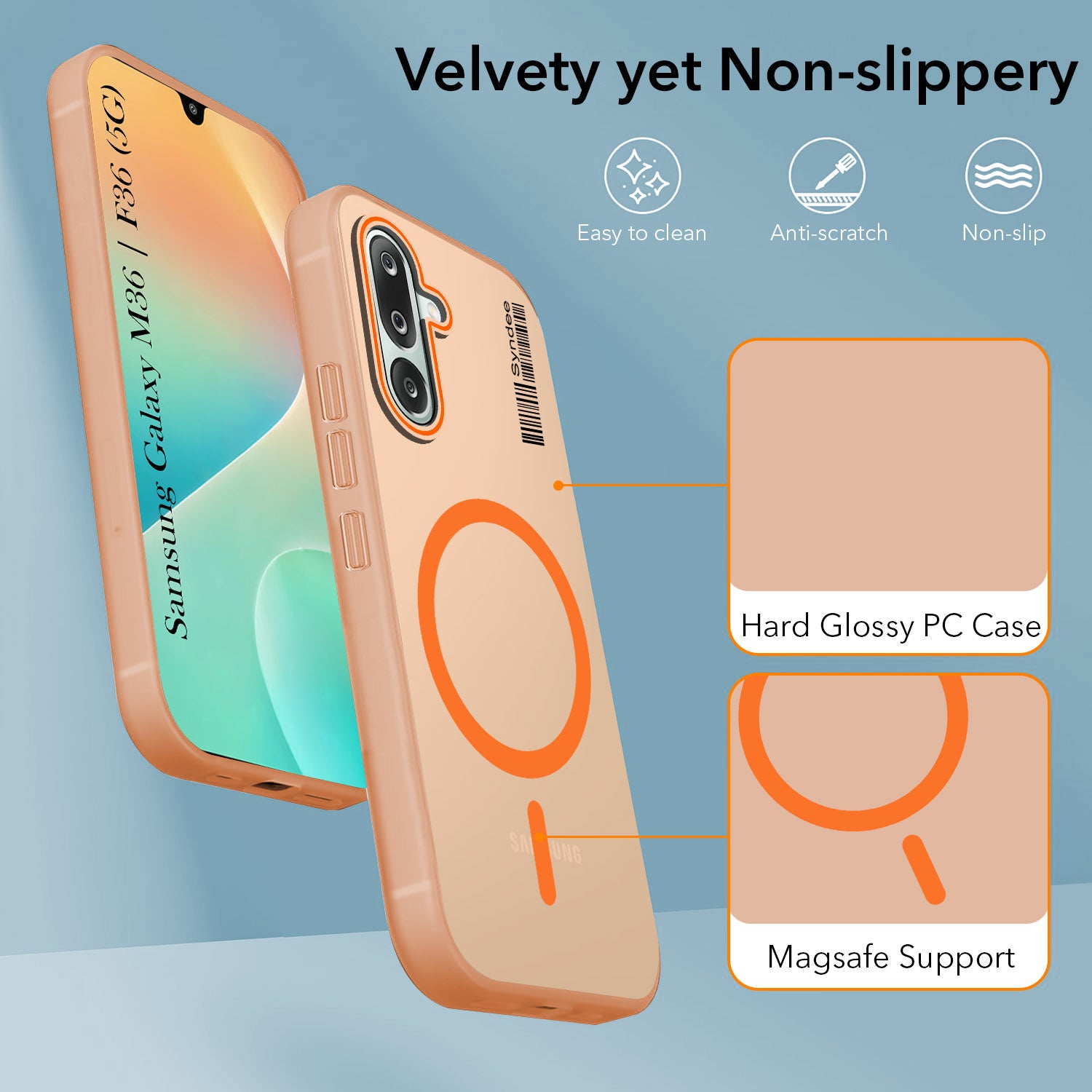 For Samsung Galaxy M36 | Samsung Galaxy F36 Back Cover Case (Soft Touch | Camera Bump Protection | MagSafe Compatible | Matte Finish)
