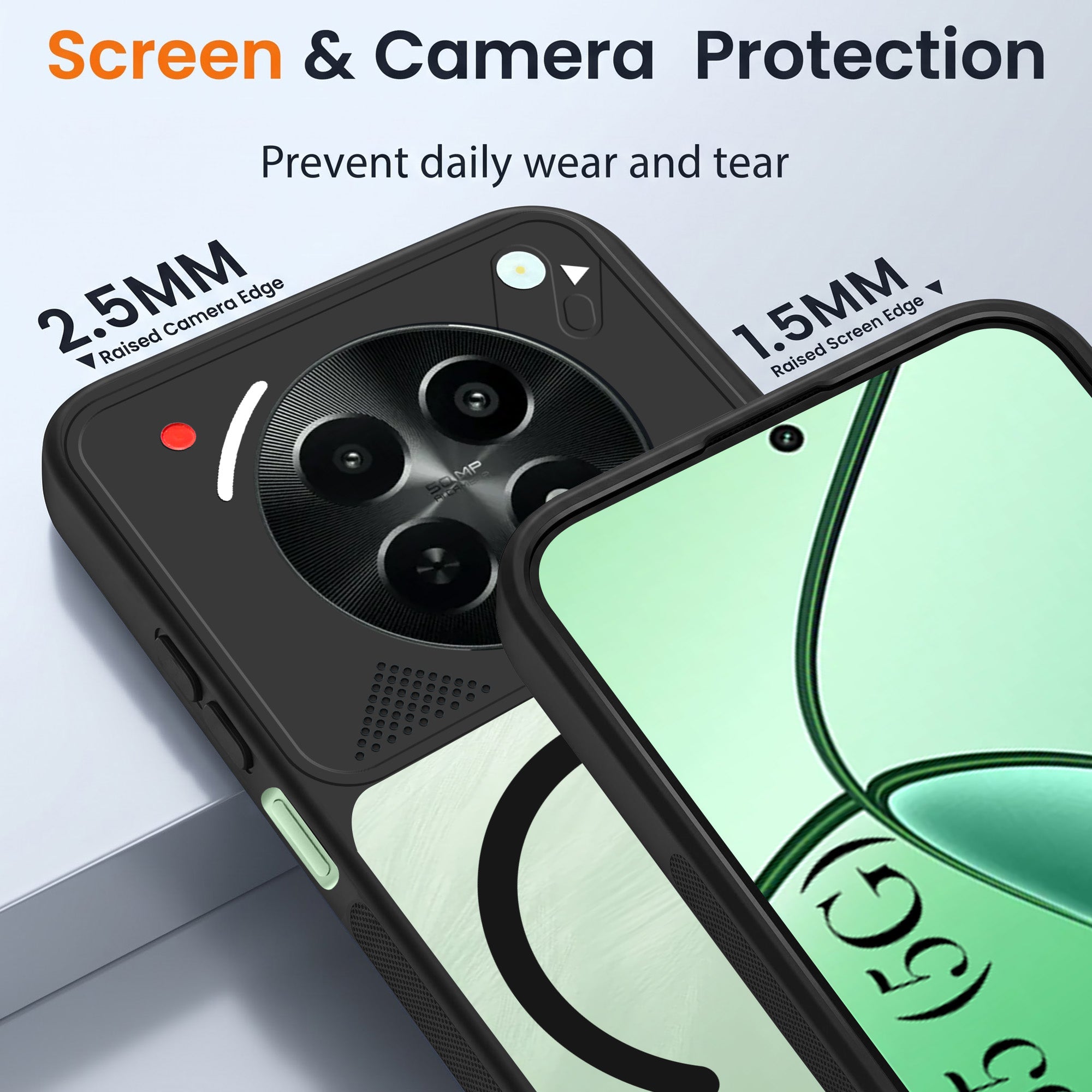 For Realme C65 5G Back Cover Case Lifetime Anti-Yellow Clear (Camera Protection | Side Grip | Wireless MagSafe Compatible)