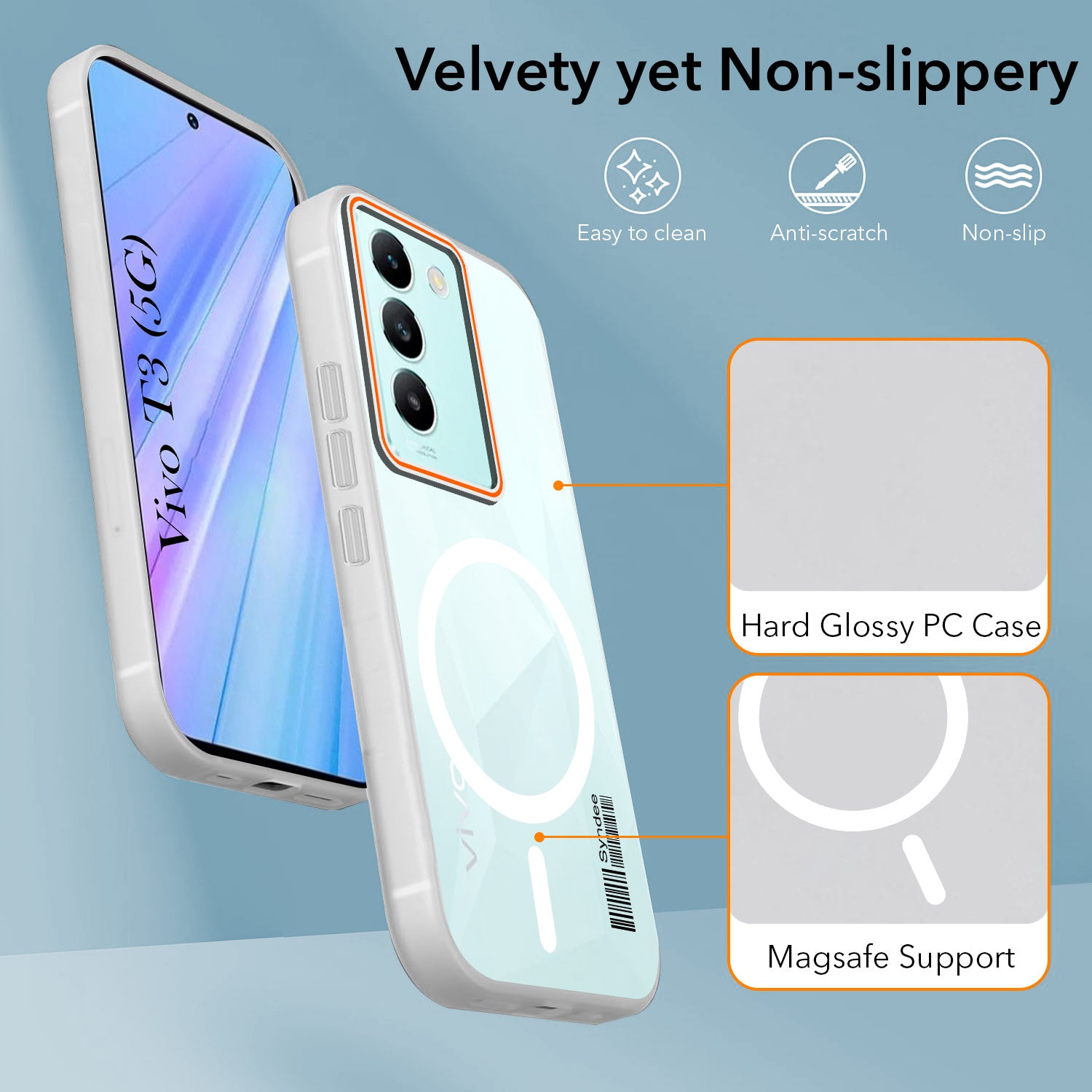 For Vivo T3 5G Back Cover Case (Soft Touch | Camera Bump Protection | MagSafe Compatible | Matte Finish)