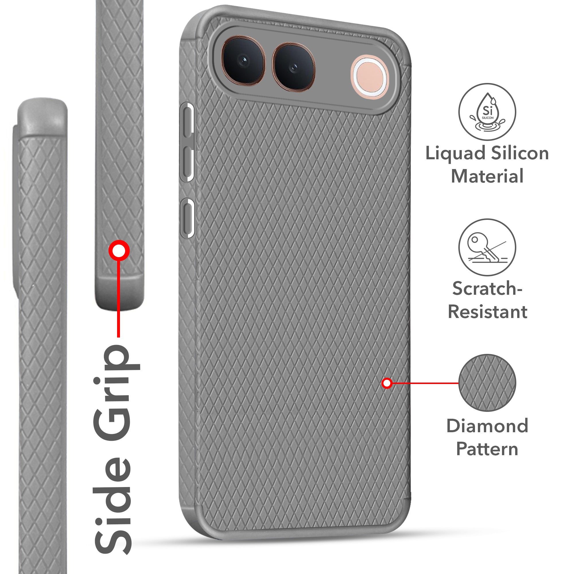For Vivo S2 5G Back Cover Case Liquid Silicone (Camera Protection | Side Grip Texture | Soft and Flexible)