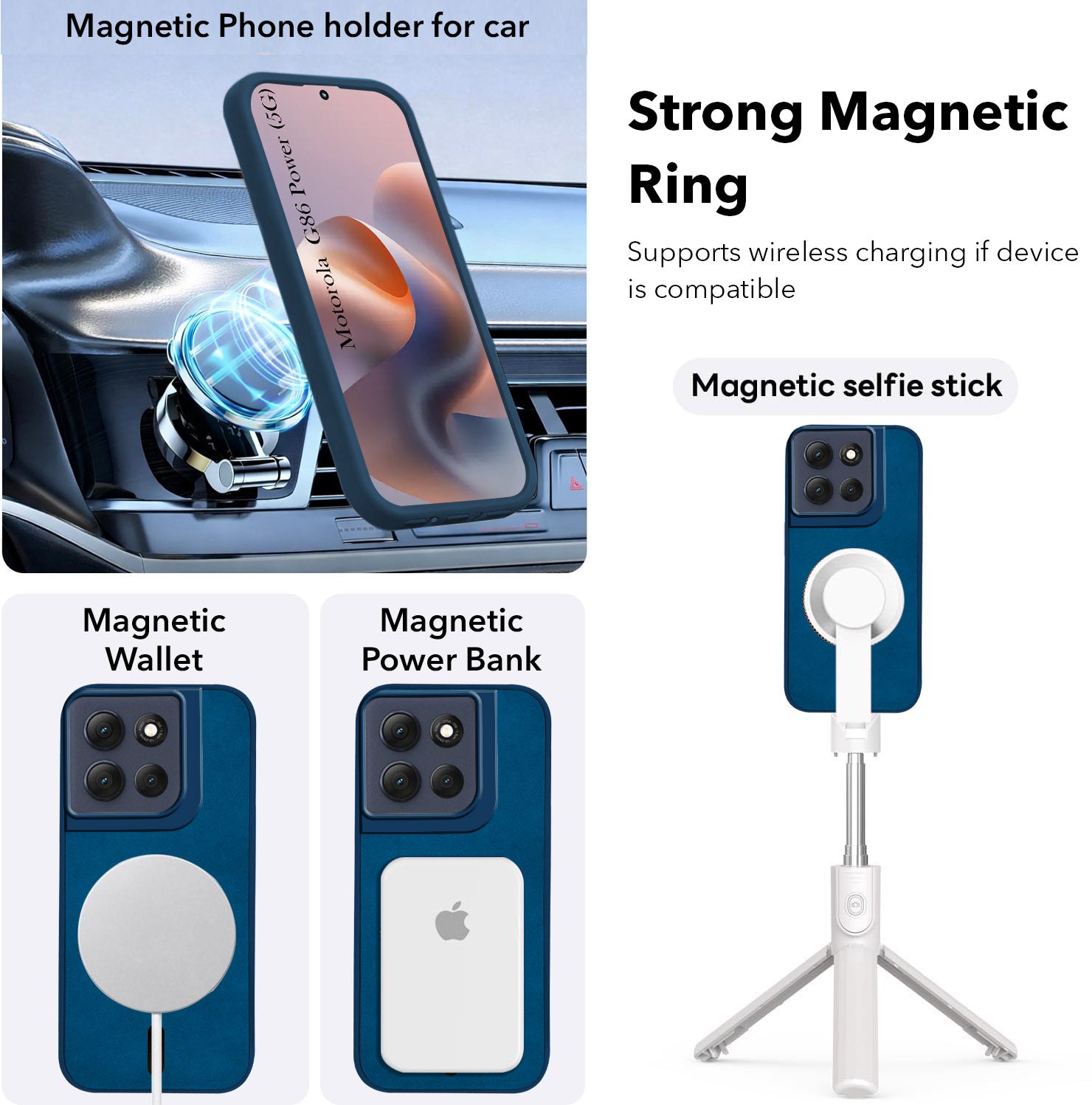 For Motorola Moto G86 Power Back Cover Case Leather Finish (MagSafe Compatible Wireless Charging | Soft Touch | Camera Bump Protection)