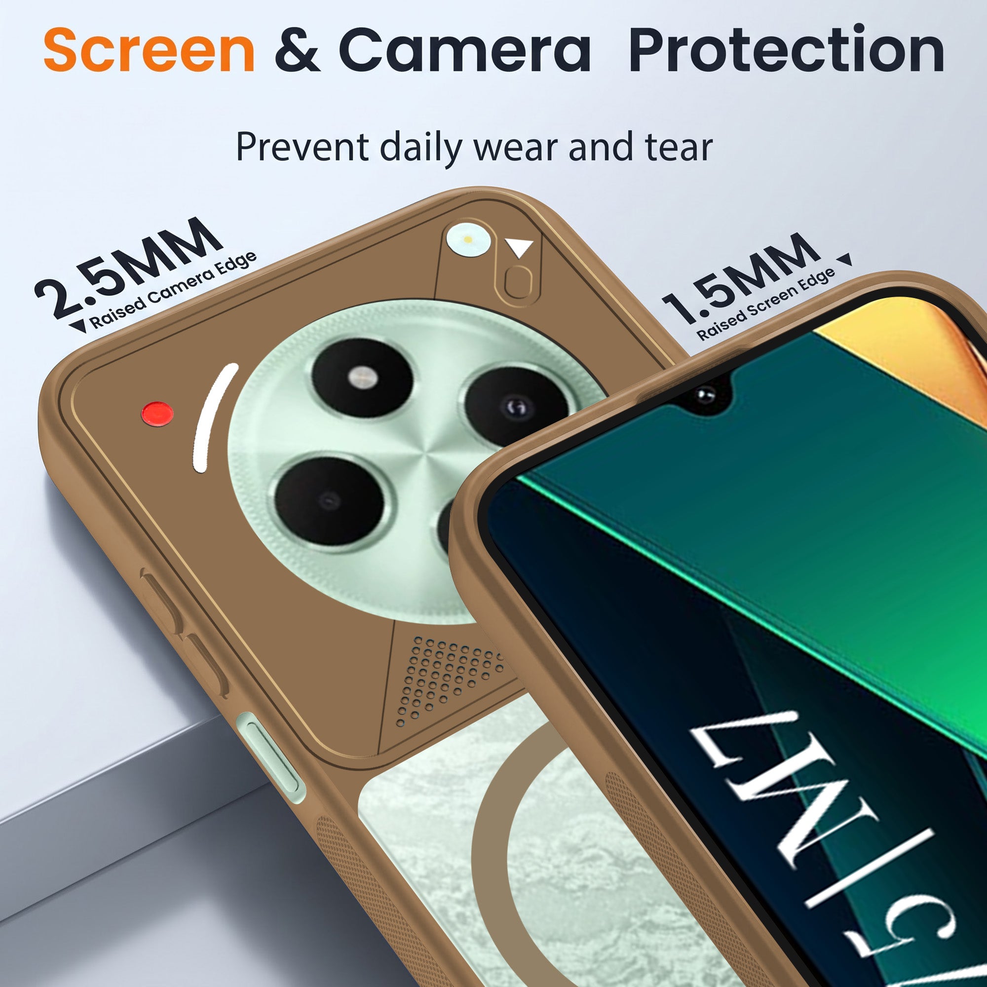 For Poco C75 | Poco M7 Back Cover Case Lifetime Anti-Yellow Clear (Camera Protection | Side Grip | Wireless MagSafe Compatible)