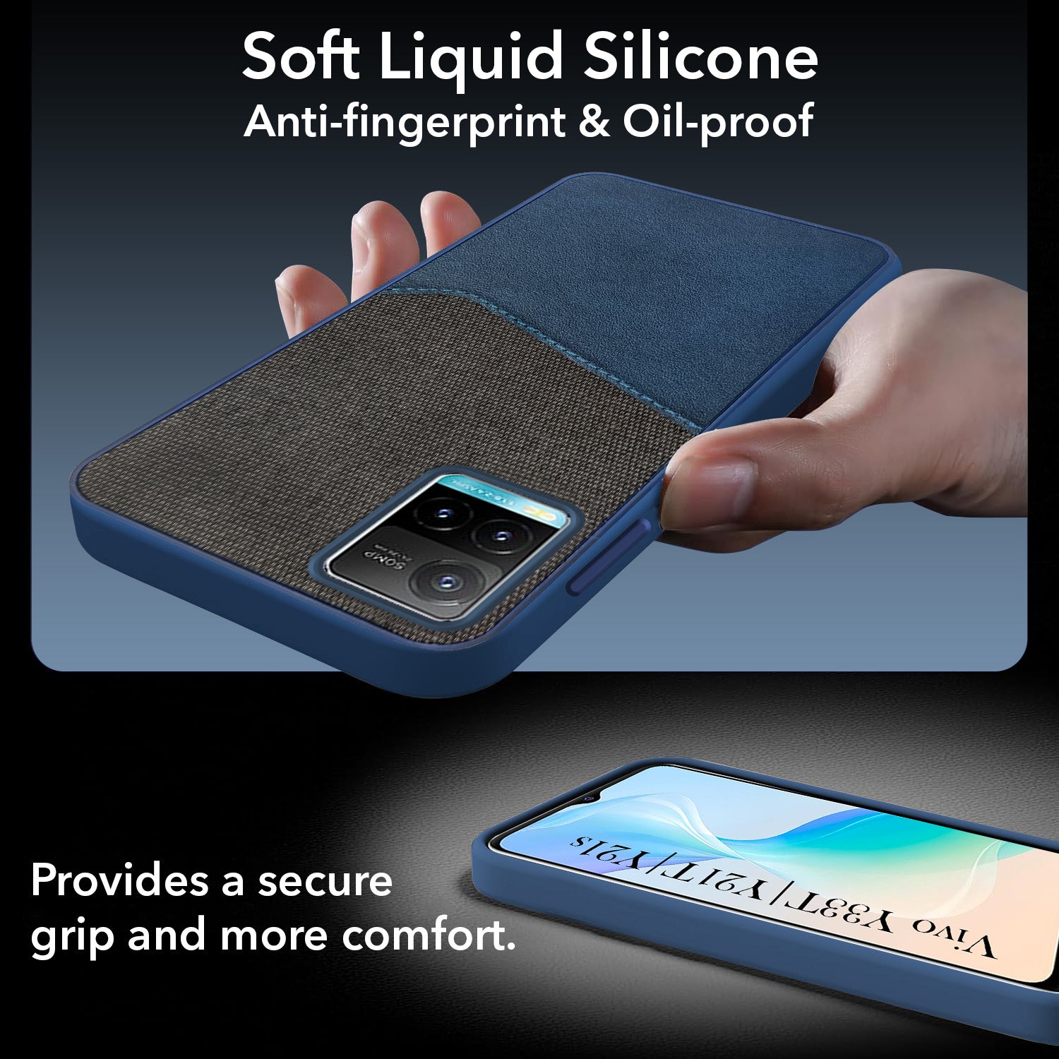 For Vivo Y33T | Vivo Y21T | Vivo Y21s Back Cover Case (Dual PU Leather Stitch | Professional Minimalist | Soft and Flexible)