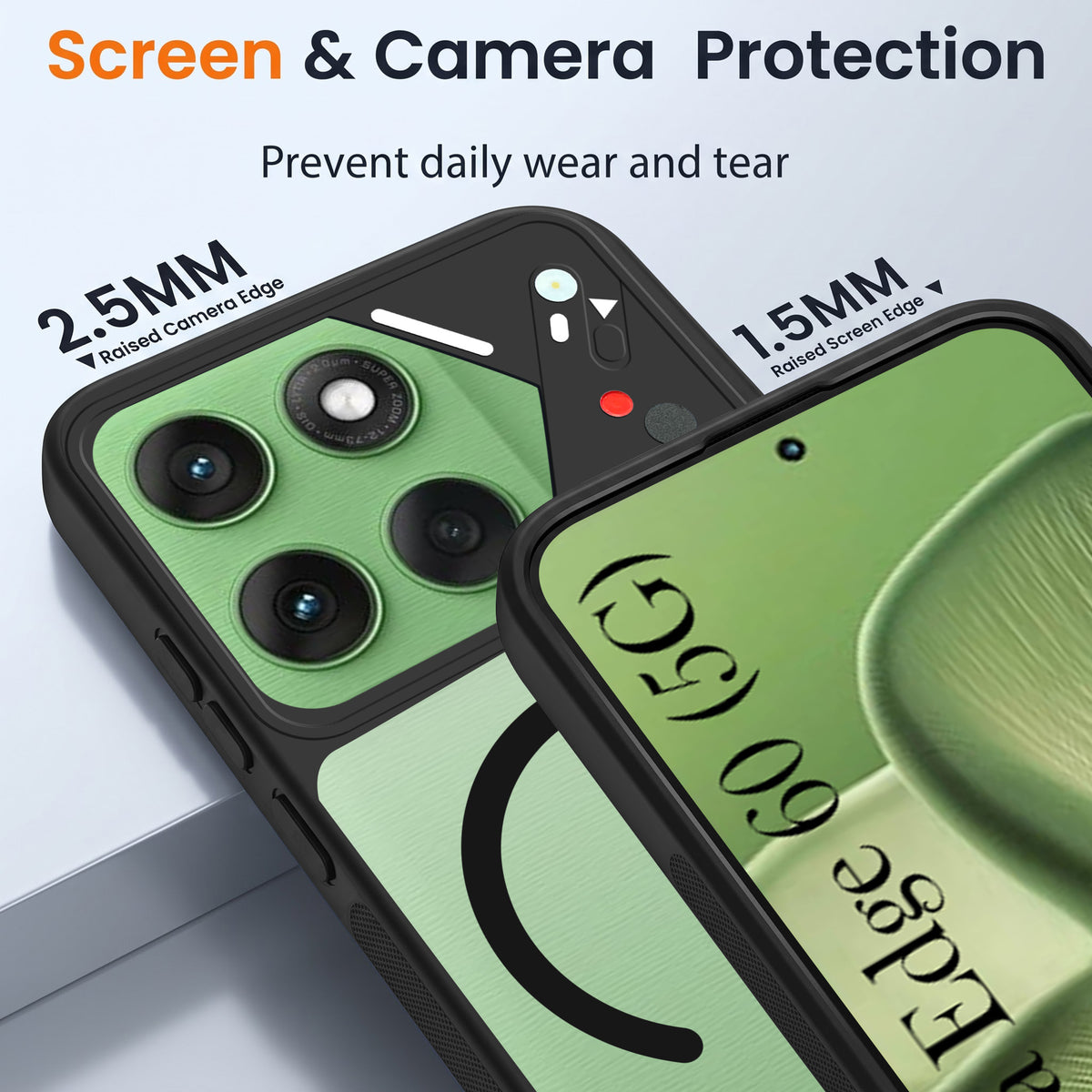 For Motorola Moto Edge 60 Back Cover Case Lifetime Anti-Yellow Clear (Camera Protection | Side Grip | Wireless MagSafe Compatible)