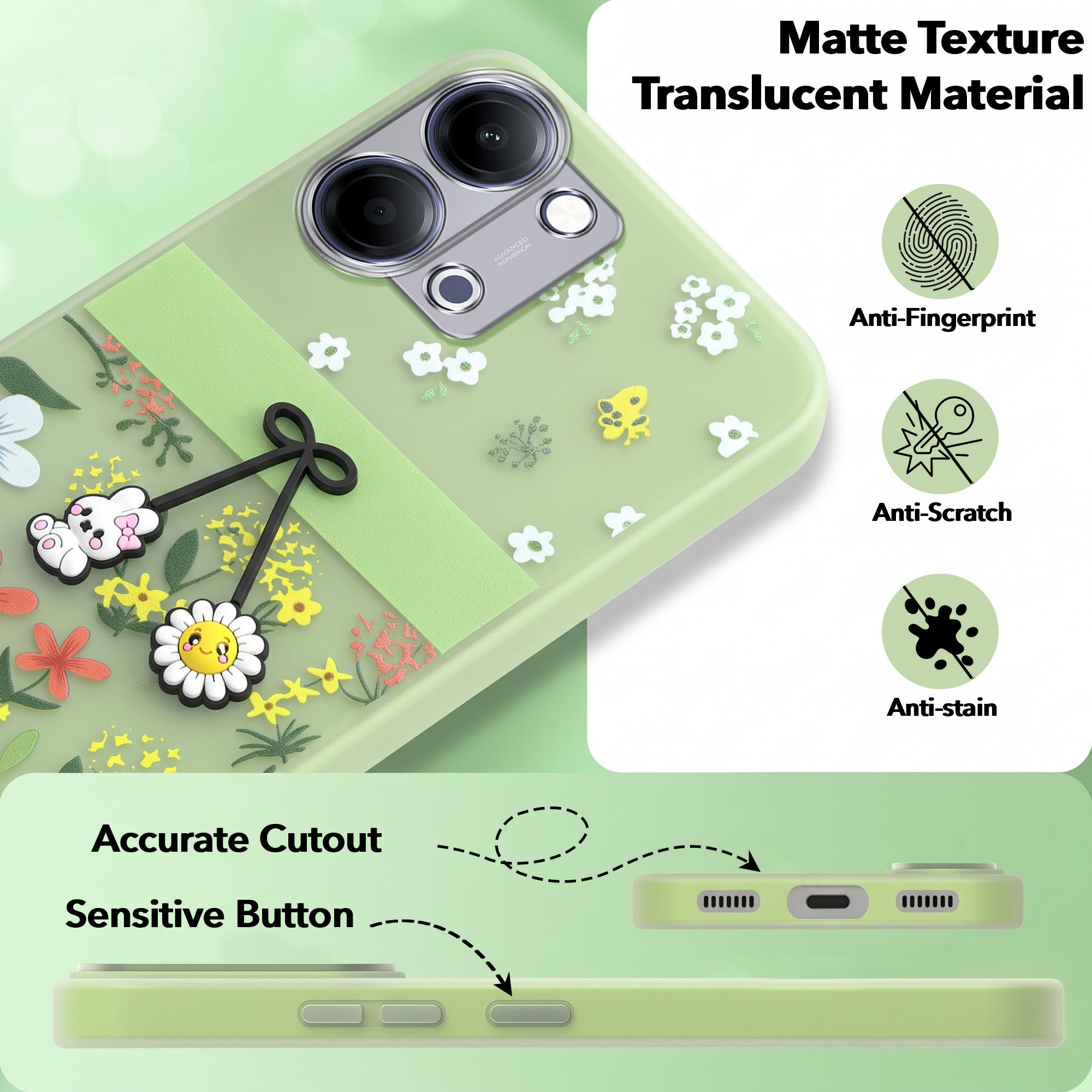 For Vivo iQOO Z11 Lite Back Cover Case (3D Cute Cartoons | Hard Back Side Soft | Matte Premium Finish | HD Printing)