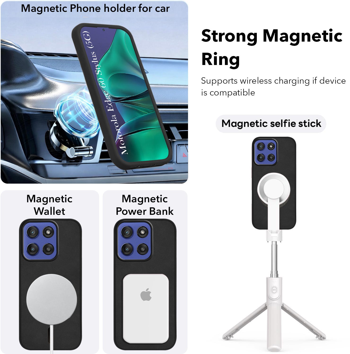 For Motorola Moto Edge 60 Stylus Back Cover Case Leather Finish (MagSafe Compatible Wireless Charging | Soft Touch | Camera Bump Protection)