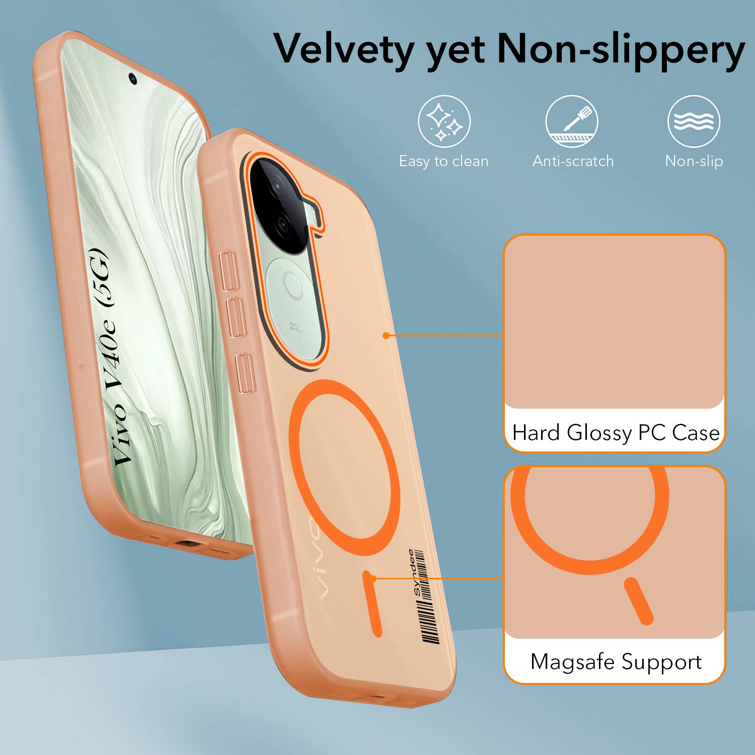 For Vivo V40e Back Cover Case (Soft Touch | Camera Bump Protection | MagSafe Compatible | Matte Finish)