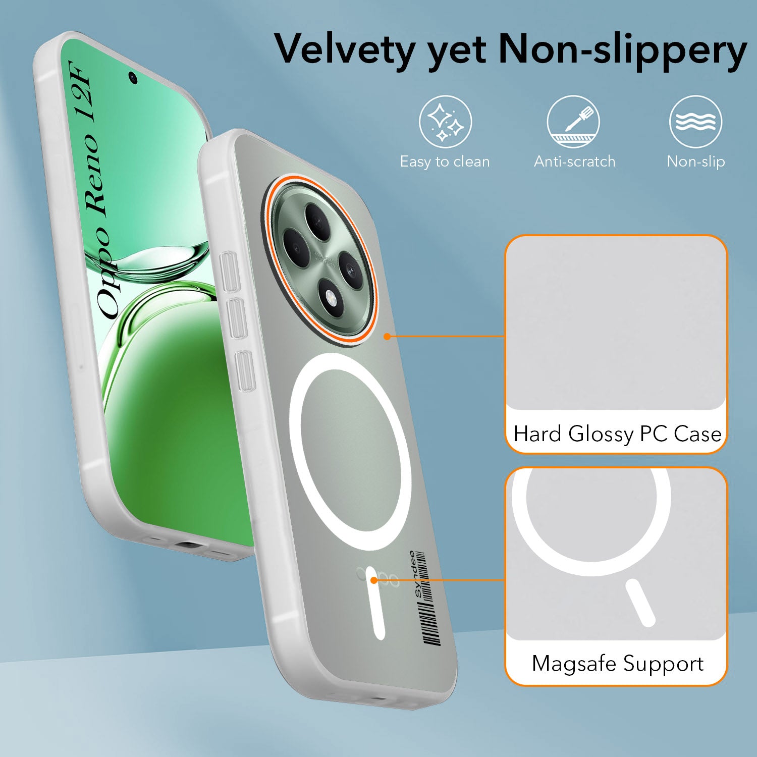For Oppo Reno 12F Back Cover Case (Soft Touch | Camera Bump Protection | MagSafe Compatible | Matte Finish)