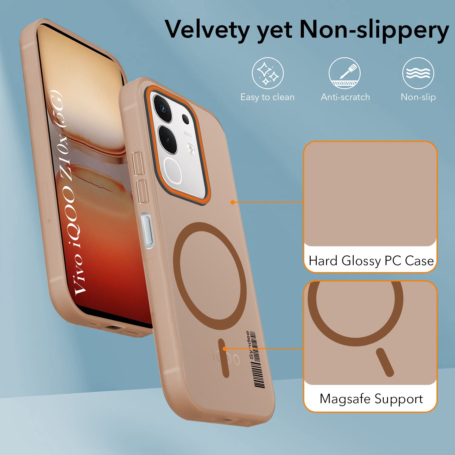 For Vivo iQOO Z10x Back Cover Case (Soft Touch | Camera Bump Protection | MagSafe Compatible | Matte Finish)