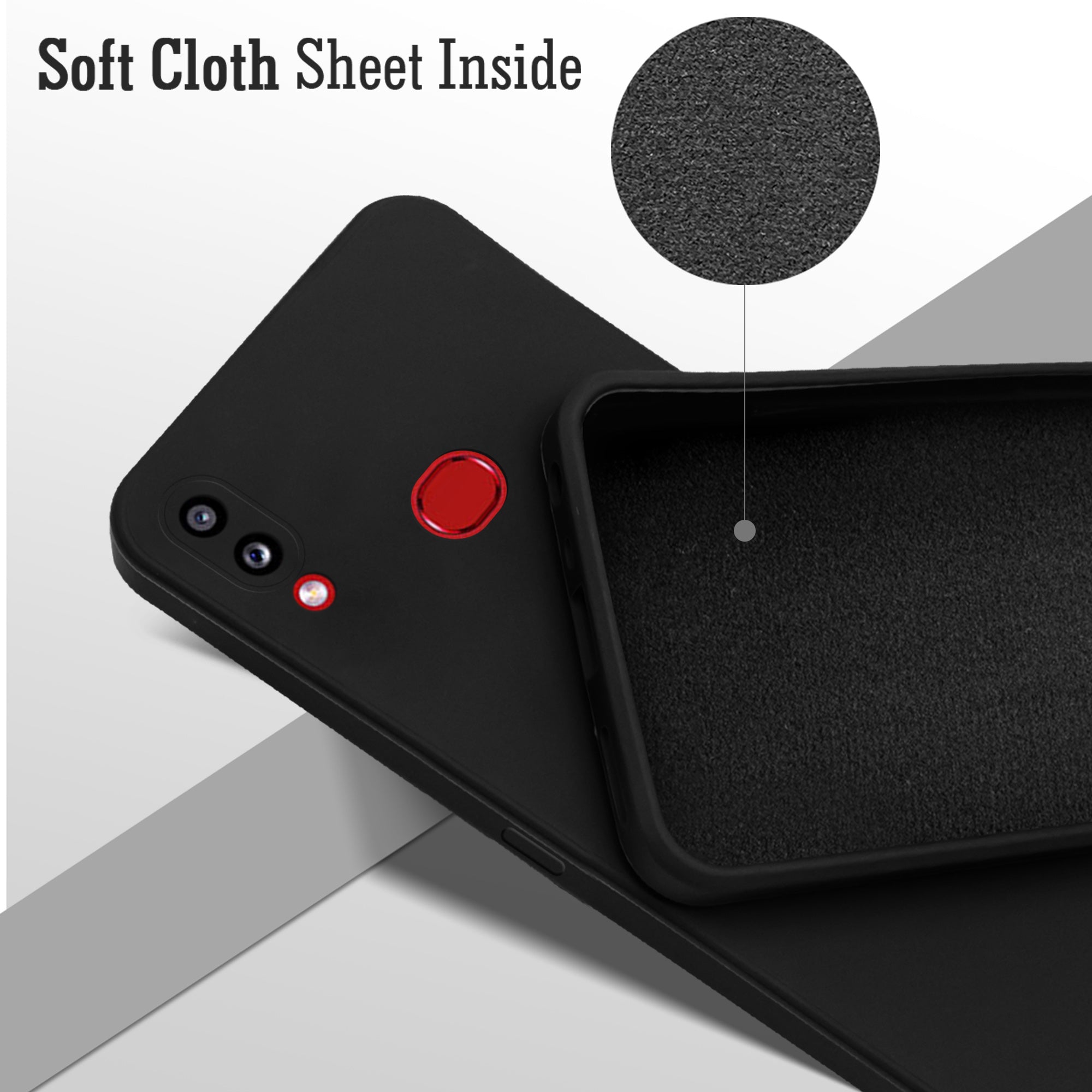 For Samsung Galaxy A10s Back Cover Case ( Matte Finish Silicone with Inside Fiber cloth)