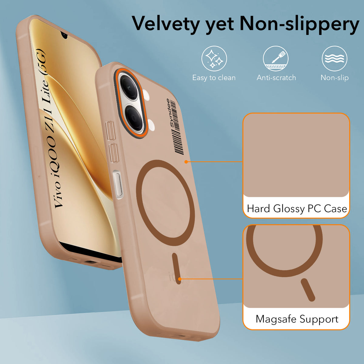 For Vivo iQOO Z11 Lite Back Cover Case (Soft Touch | Camera Bump Protection | MagSafe Compatible | Matte Finish)