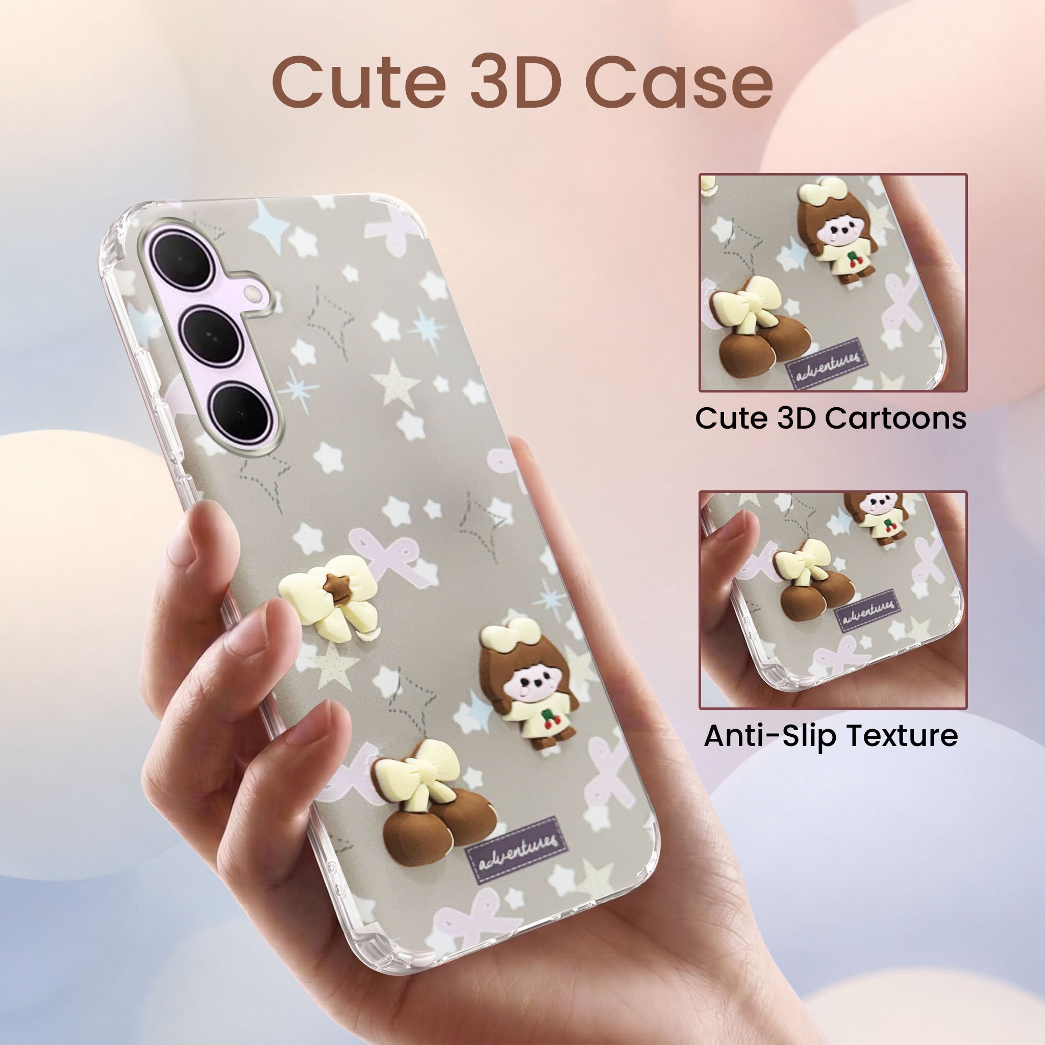 For Samsung Galaxy A35 5G Back Cover Case (3D Cute Cartoons | Hard Back Side Soft | Matte Premium Finish | HD Printing)