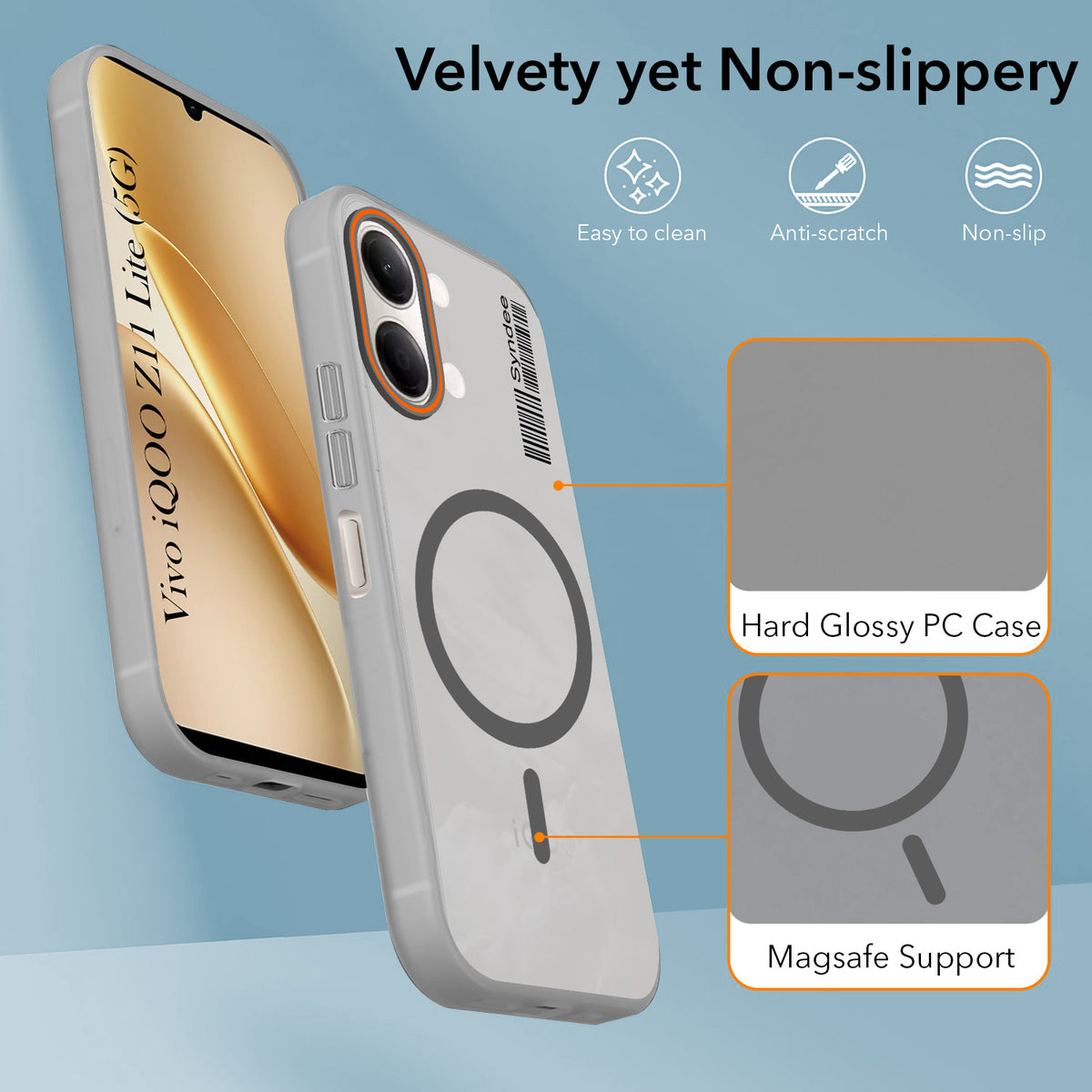 For Vivo iQOO Z11 Lite Back Cover Case (Soft Touch | Camera Bump Protection | MagSafe Compatible | Matte Finish)