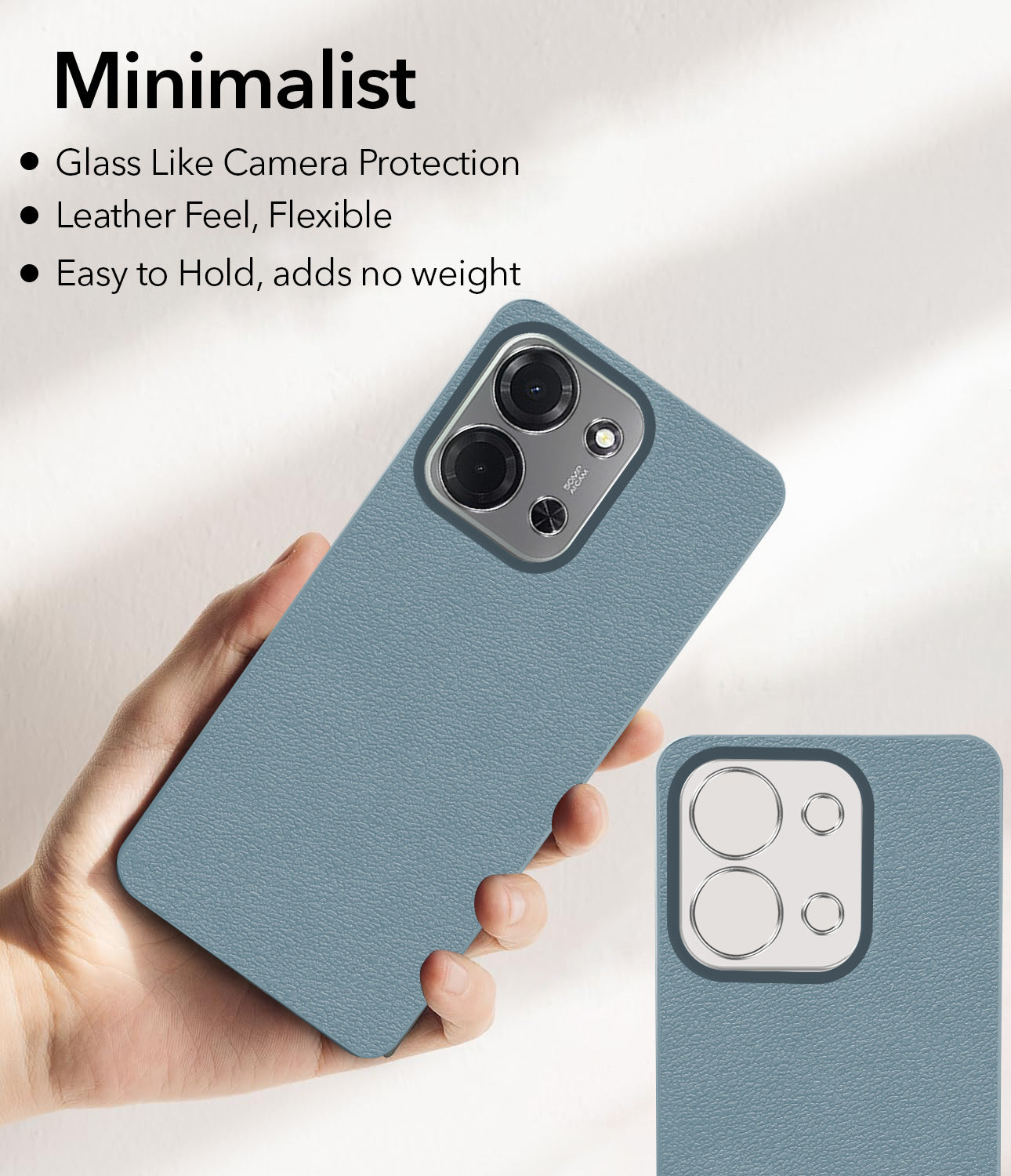 For Poco C85 5G Back Cover Case Silicone (Glass Like Camera Protection | Leather Feel | Minimalist Professional Grip)