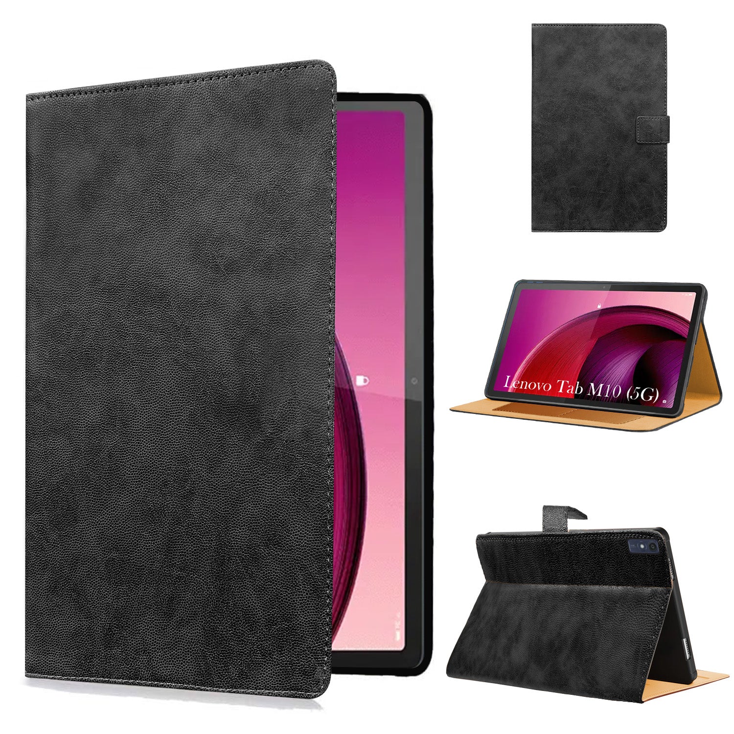 For Lenovo Tab M10 5G (X360) 10.61 Inch Flip Cover Folio Cover (PU Leather | Multi-Angle Smart Stand | Card Storage Slots | Silicone Back Pouch)