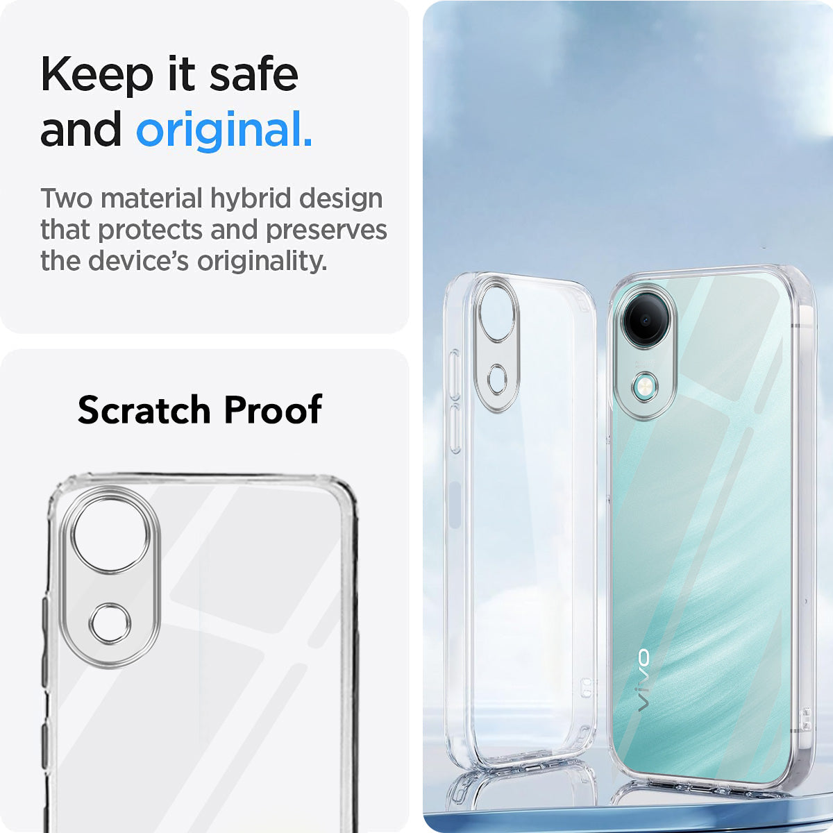For Vivo T5e 4G Back Cover Case Silicone (Clear Shockproof Case with Camera Protection | Soft and Flexible | Transparent)