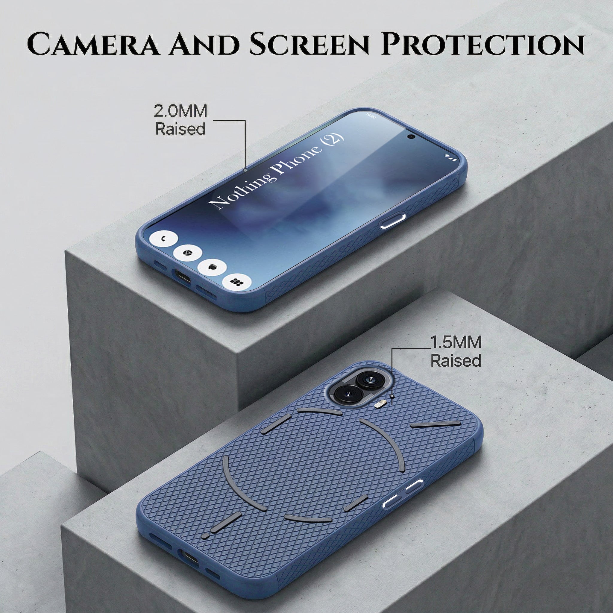 For Nothing Phone 2 Combo with Back Cover and 9H Tempered Glass (Liquid Silicone | Camera Protection | Oleophobic Coating Screen Glass)