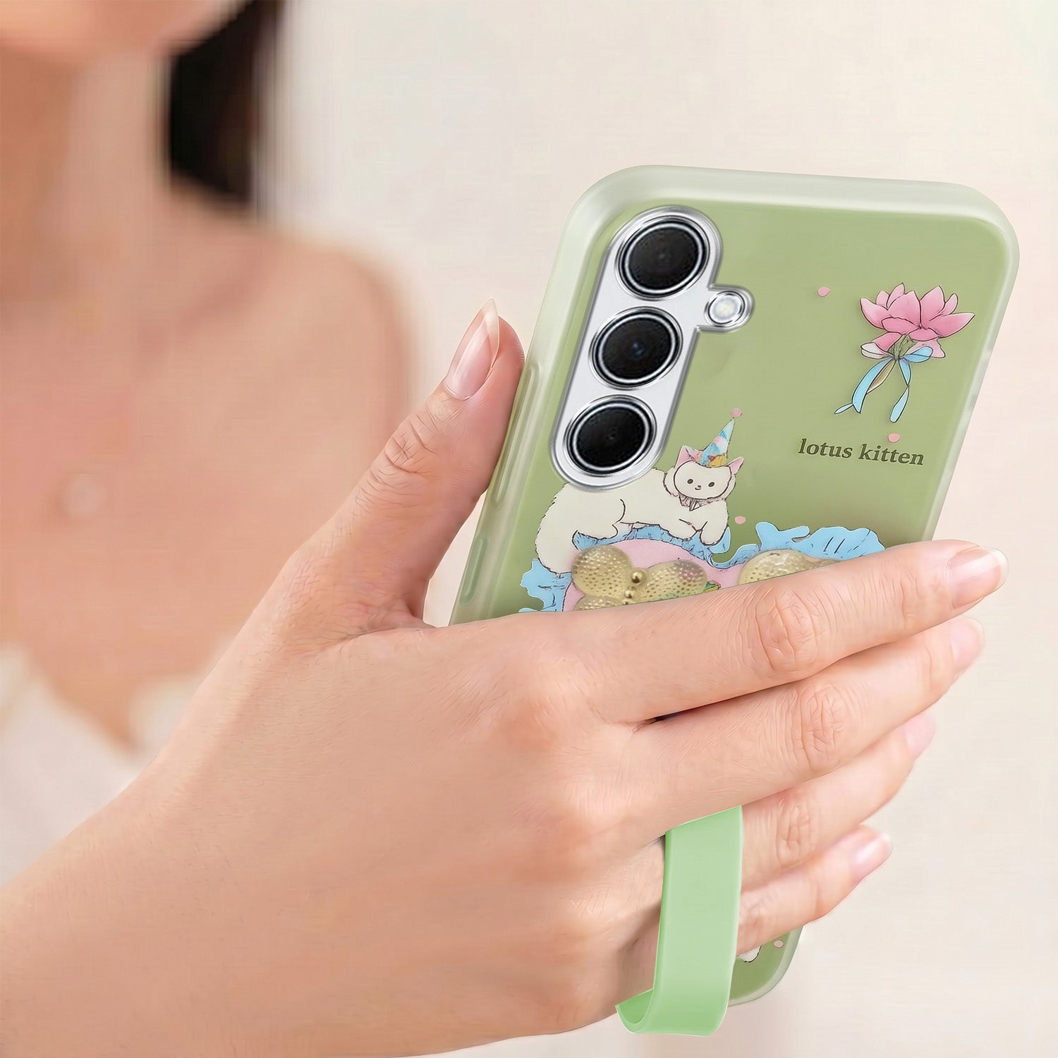 For Samsung Galaxy A35 5G Back Cover Case (3D Cute Heart Strap Holder | Camera Protection | Designer Girls Print)