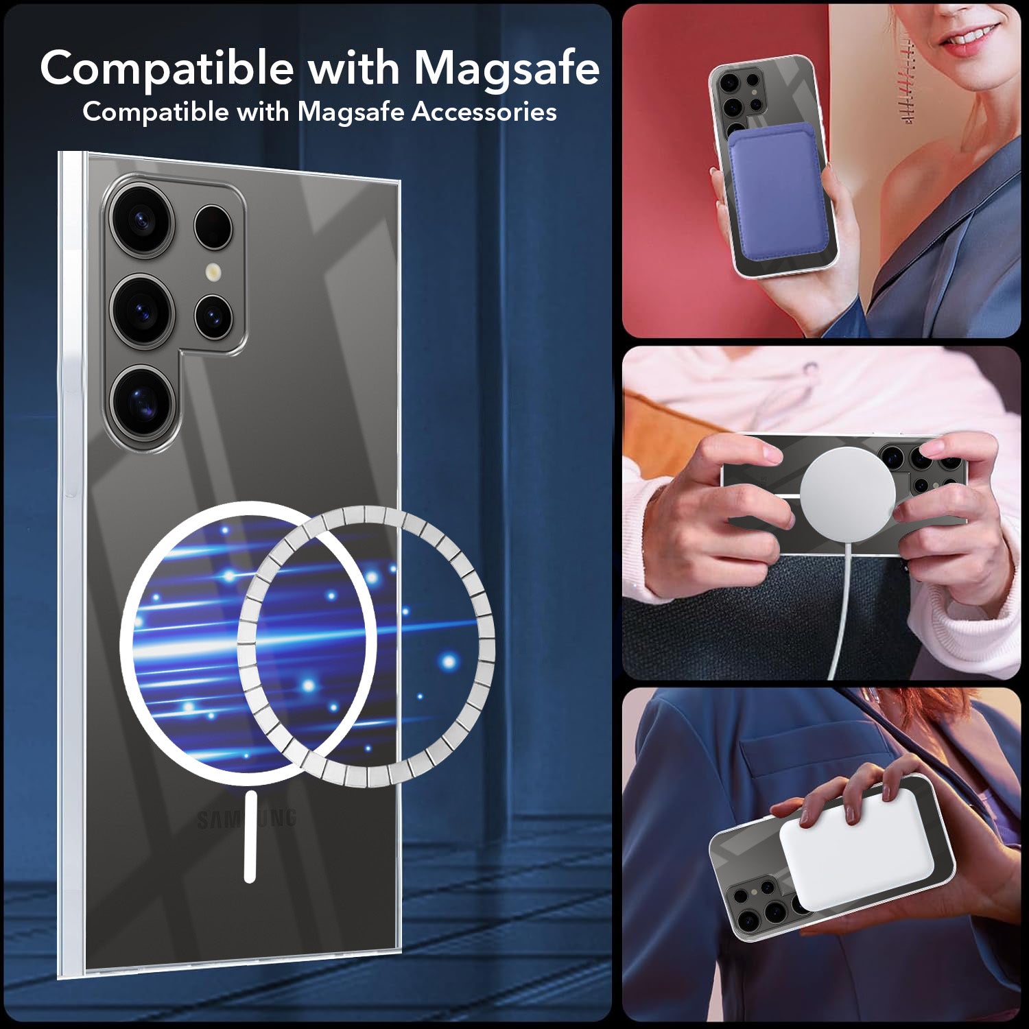 For Samsung Galaxy S24 Ultra Back Cover Case (MagSafe Wireless Charging Support |Camera Protection Bump)