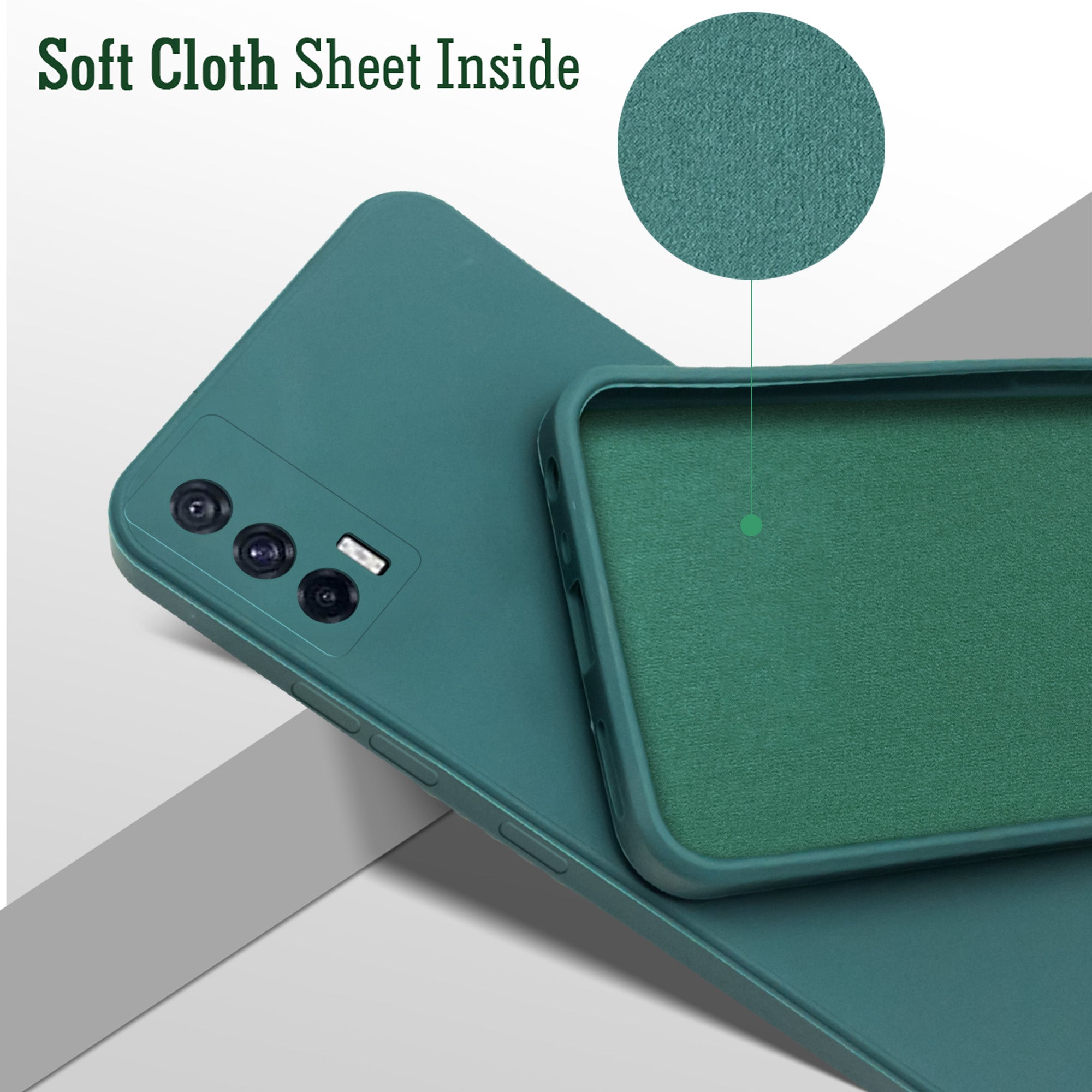 For Vivo iQOO 7 5G Back Cover Case (Matte Finish Silicone with Inside Fiber cloth)
