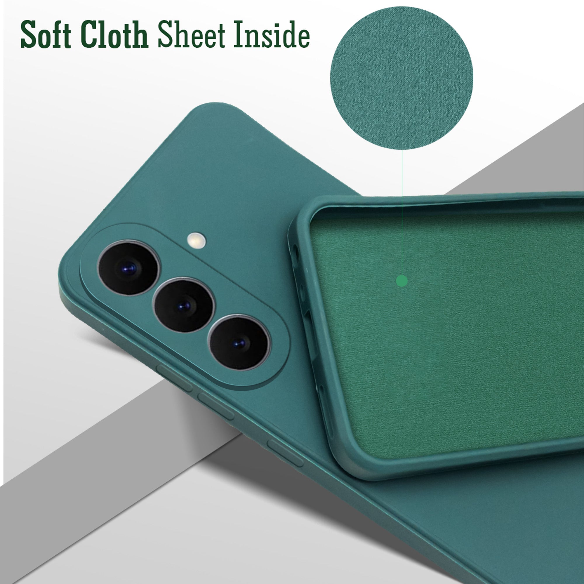For Samsung Galaxy S26 5G Back Cover Case (Matte Finish Silicone with Inside Fiber cloth)