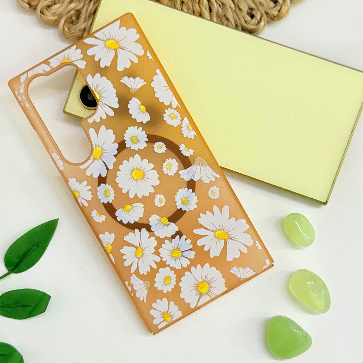 For Samsung Galaxy S24 Ultra Back Cover Case (Cute Floral Design | Flower Print for Girls | MagSafe Compatible Wireless Charging)