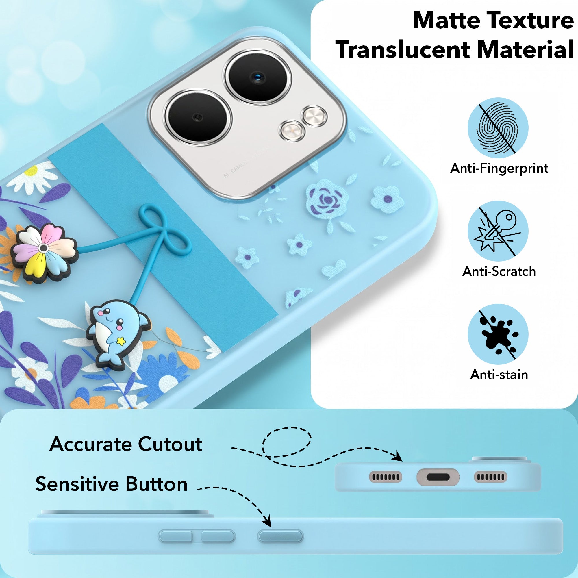 For Oppo A5X Back Cover Case (3D Cute Cartoons | Hard Back Side Soft | Matte Premium Finish | HD Printing) (Copy)